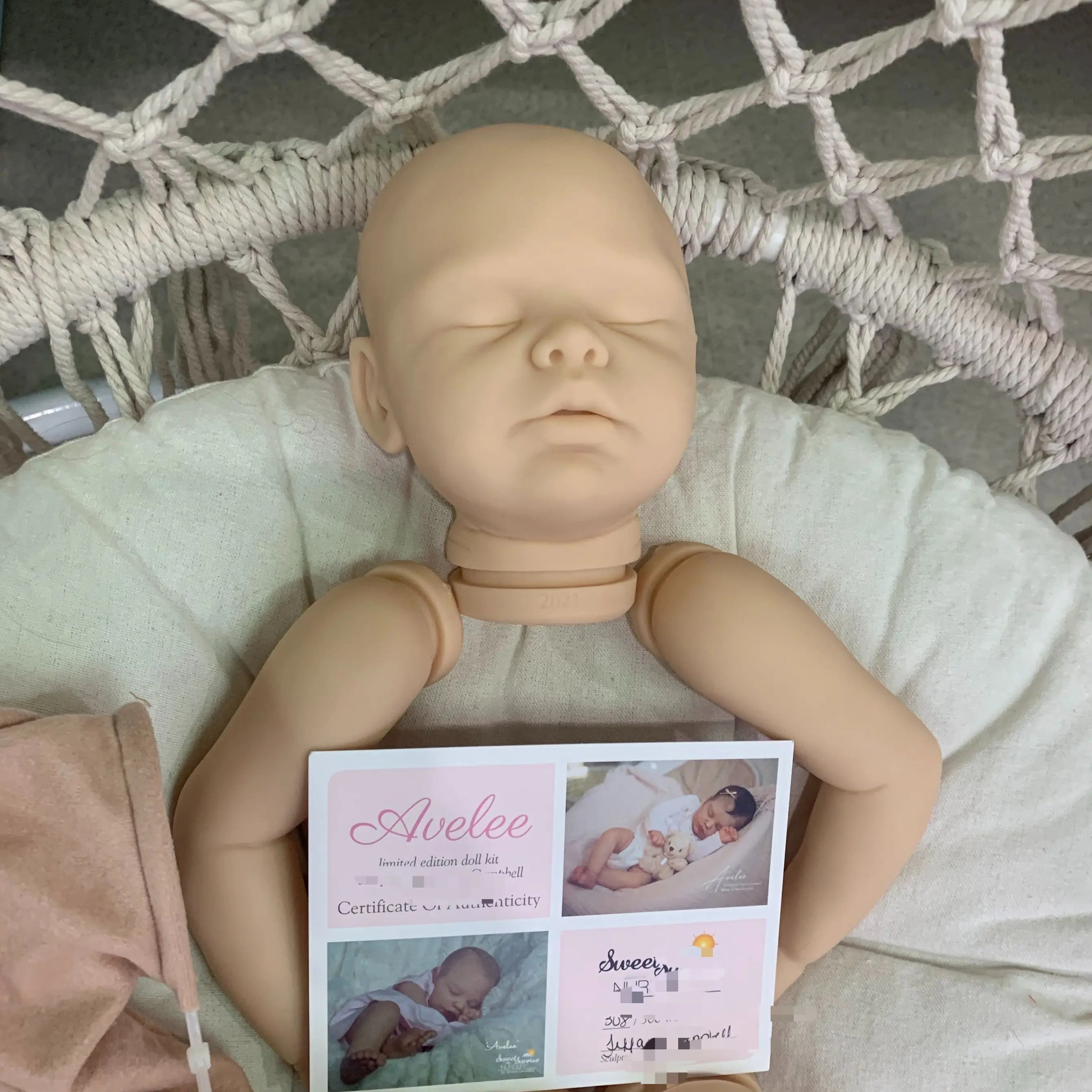 20Inch Reborn Doll kit Avelee Popular sleeping baby lifelike touch with COA