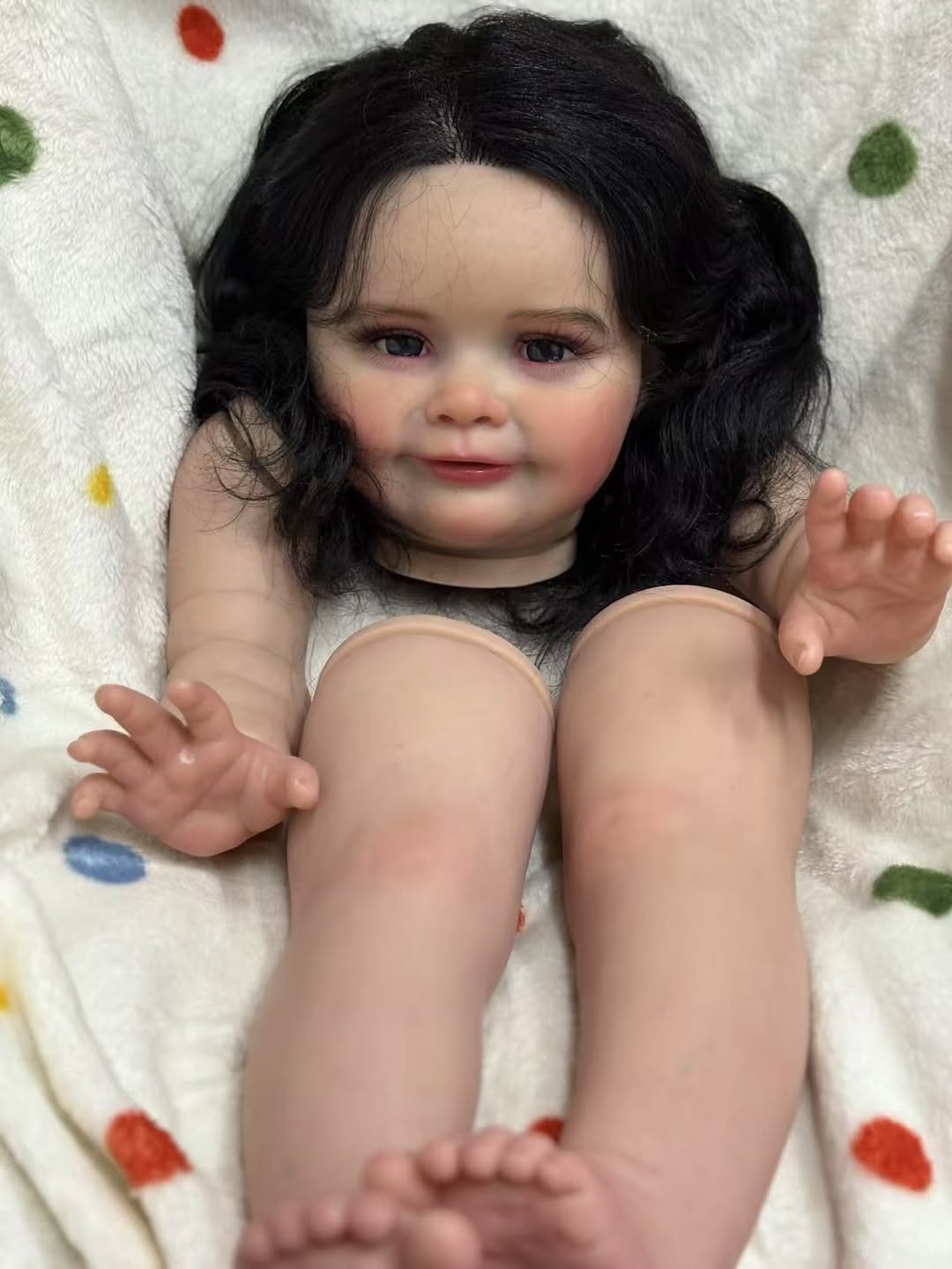 Boneca Bebê Reborn de 26 polegadas feita sob medida, Zoe, feita por artista, kit pintado com corpo de tecido