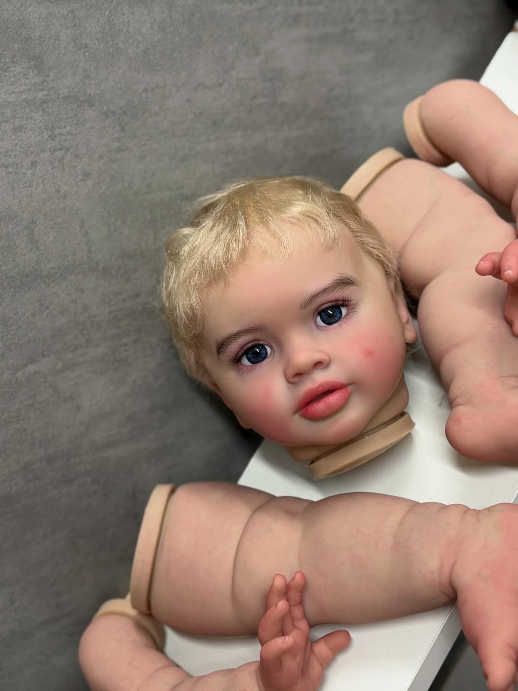 Artist Custom Made 26inch Reborn Baby Pippa with hand-Rooted hair Toddler Painted Kit With Cloth body