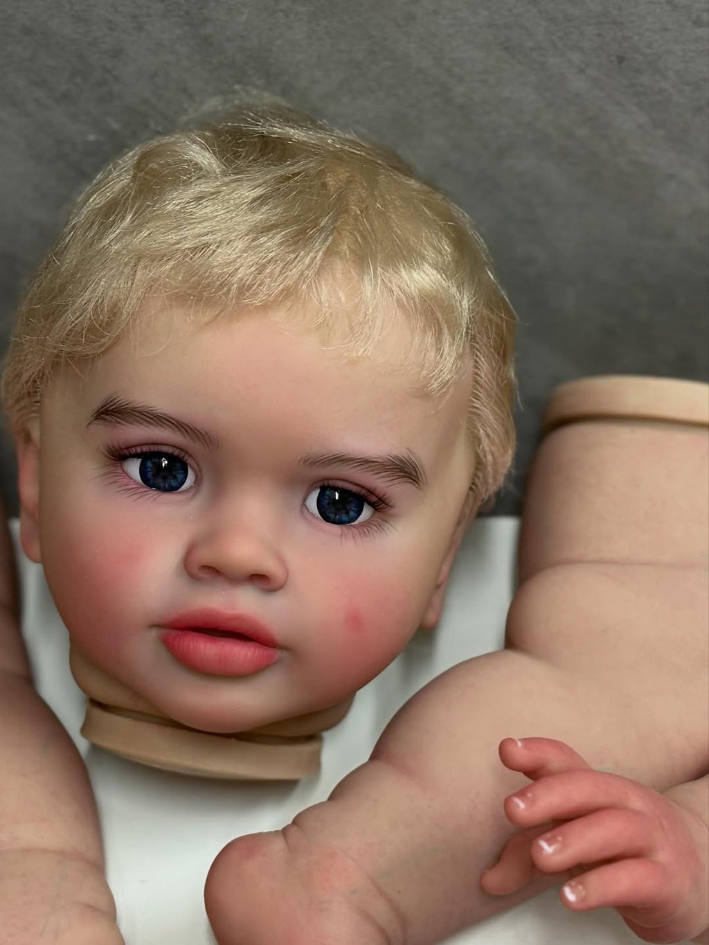 Artist Custom Made 26inch Reborn Baby Pippa with hand-Rooted hair Toddler Painted Kit With Cloth body