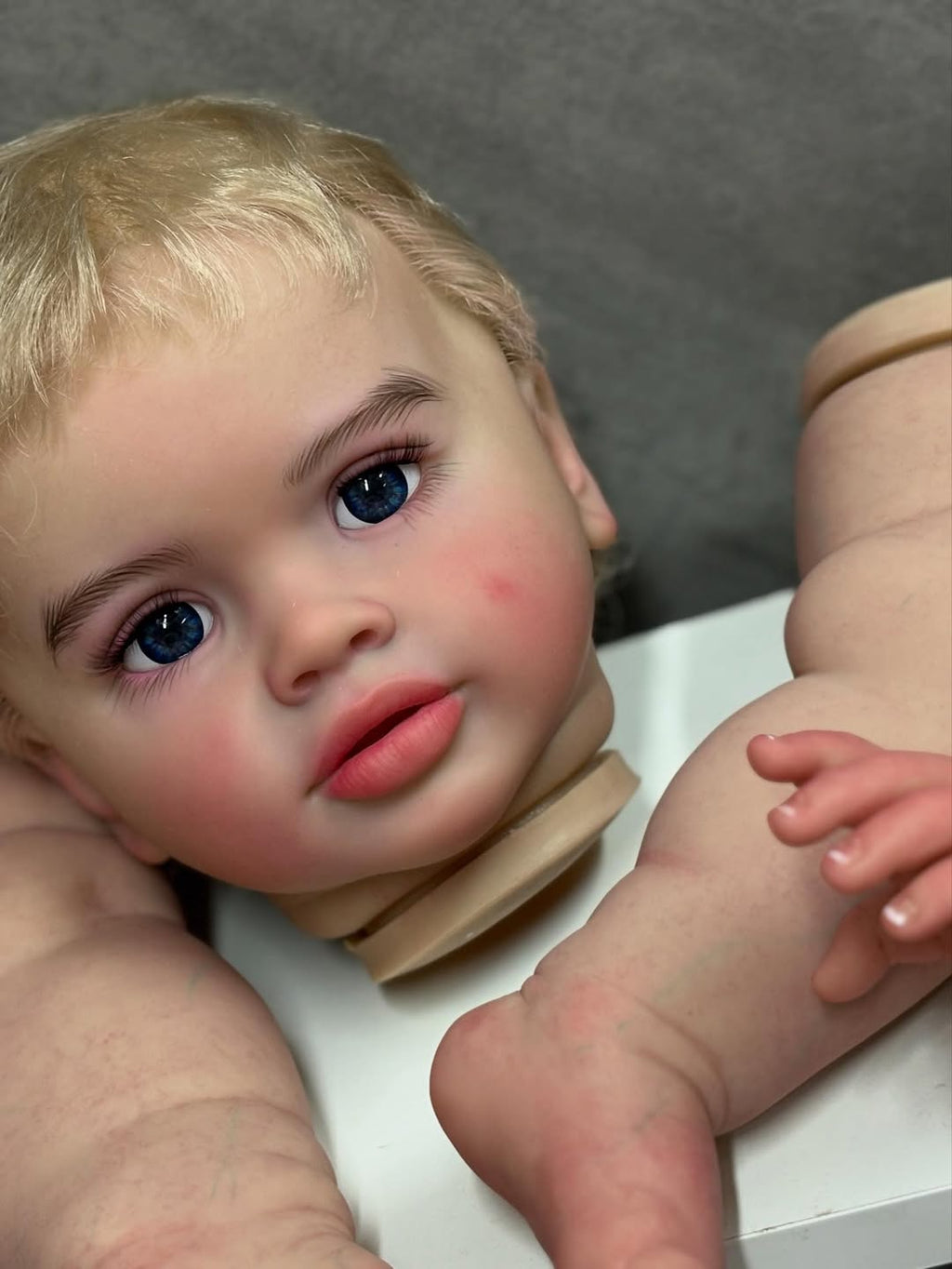 Artist Custom Made 26inch Reborn Baby Pippa with hand-Rooted hair Toddler Painted Kit With Cloth body