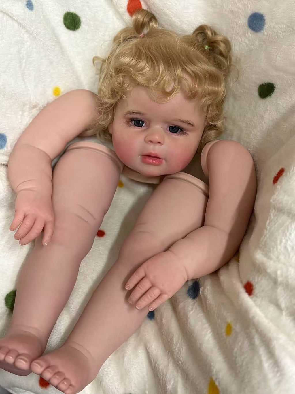 Artist Painted  Custom Made 28inch Reborn Baby Peggy with hand-rooted hair Paintes kits with cloth Body