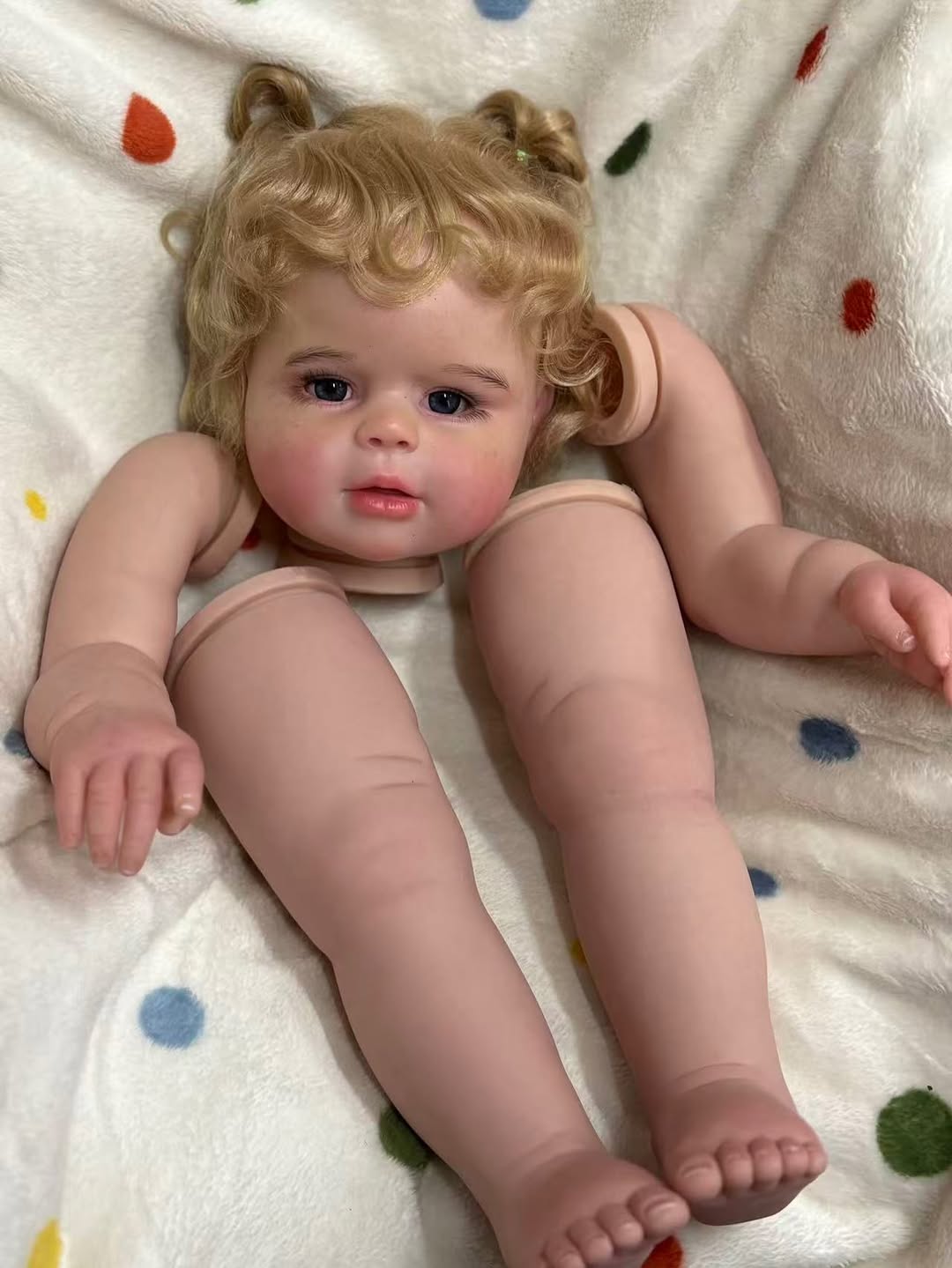 Artist Painted  Custom Made 28inch Reborn Baby Peggy with hand-rooted hair Paintes kits with cloth Body