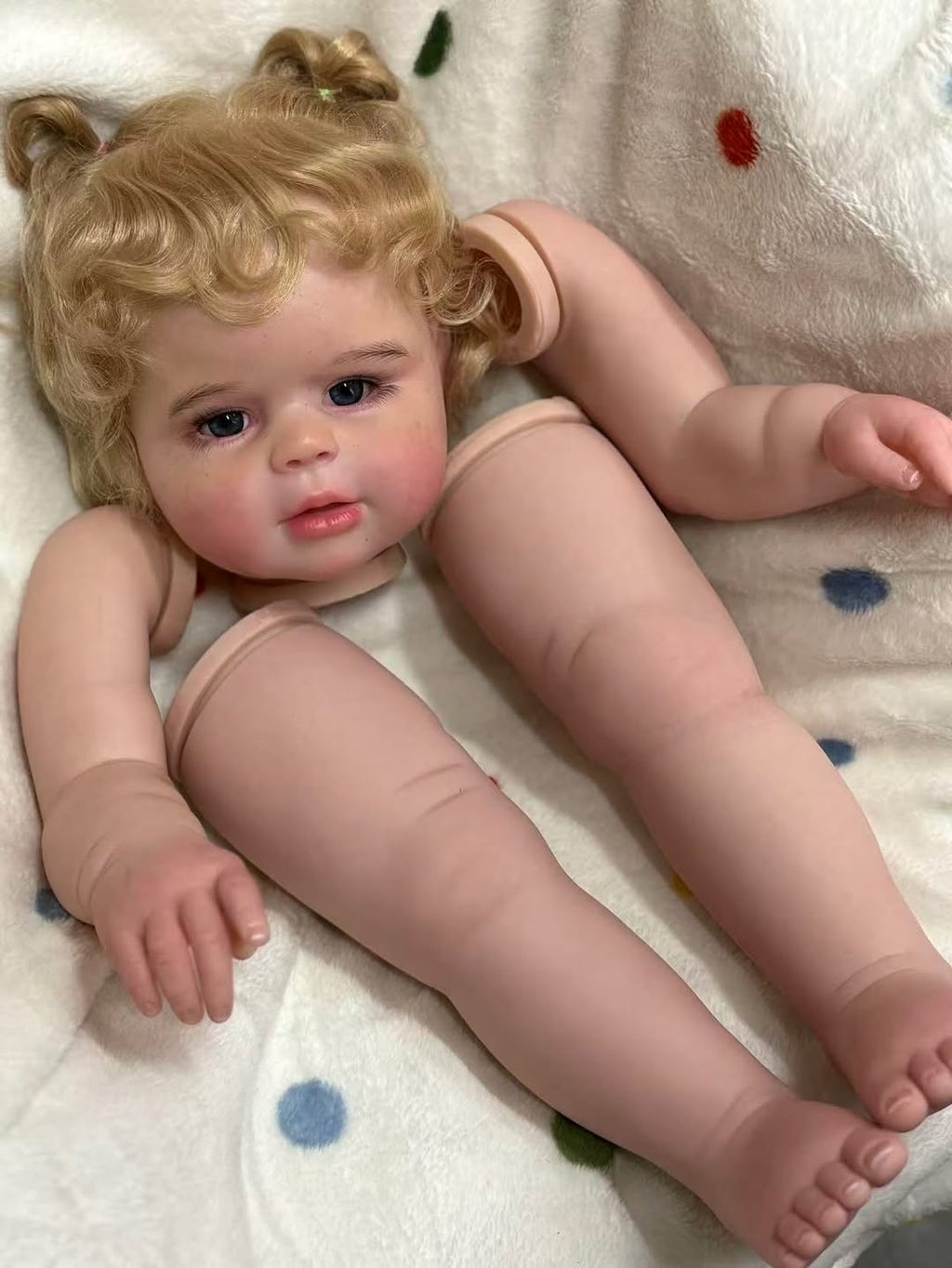 Artist Painted  Custom Made 28inch Reborn Baby Peggy with hand-rooted hair Paintes kits with cloth Body