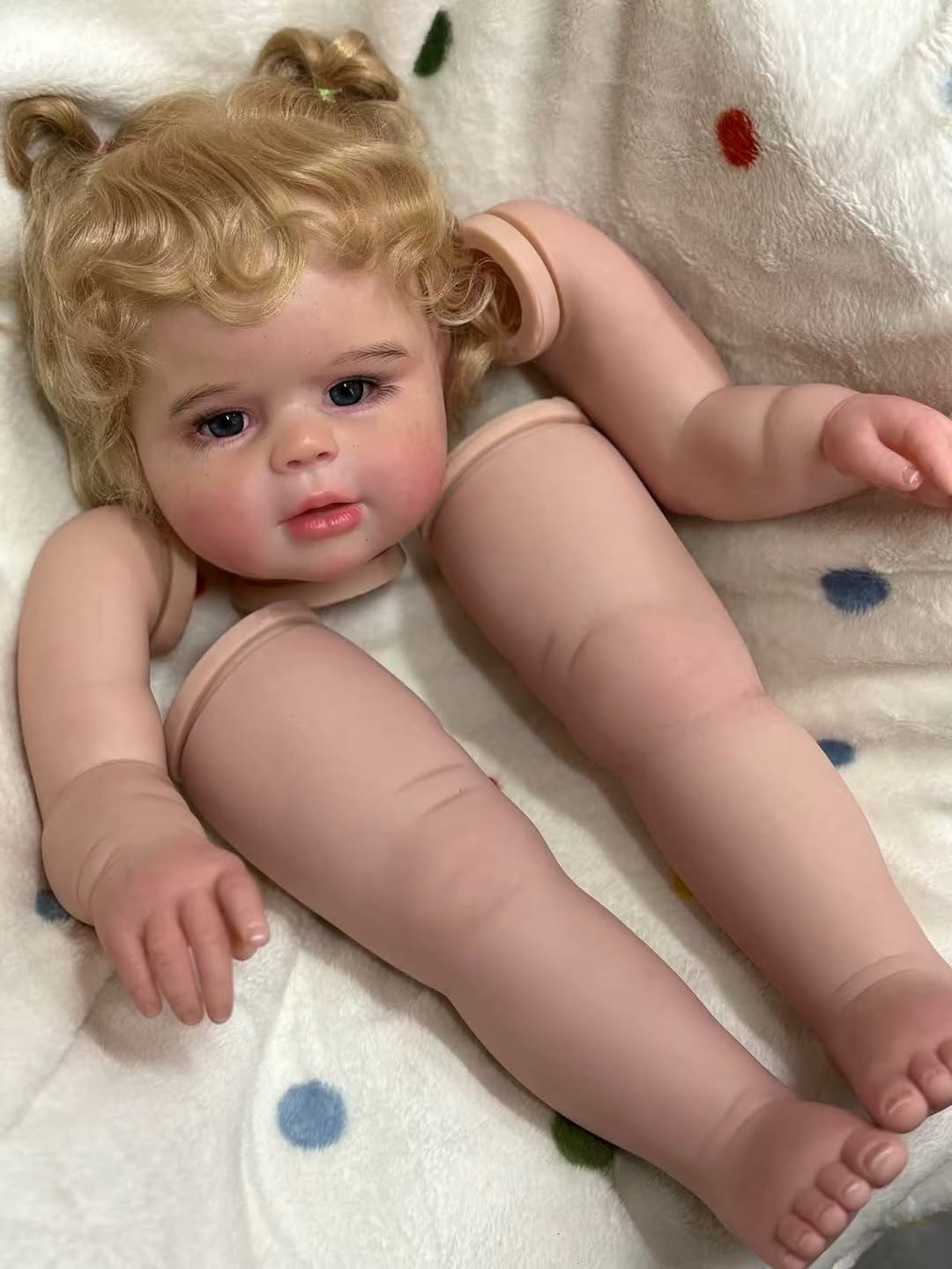 Artist Painted  Custom Made 28inch Reborn Baby Peggy with hand-rooted hair Paintes kits with cloth Body