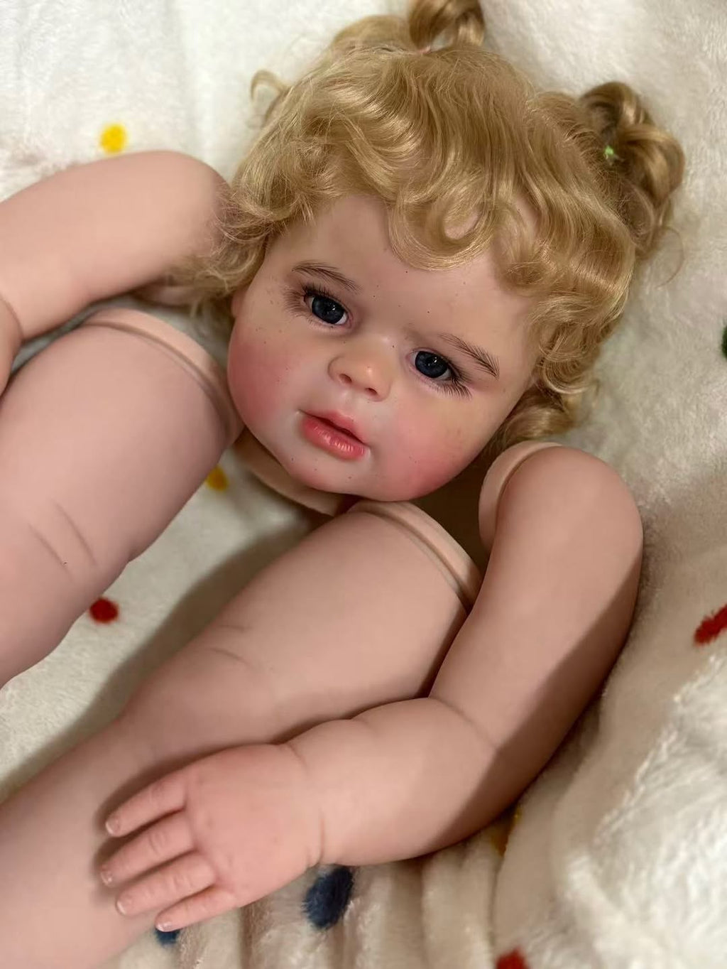 Artist Painted  Custom Made 28inch Reborn Baby Peggy with hand-rooted hair Paintes kits with cloth Body