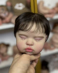 Artist Painted 19inch Custom made Reborn Baby Teddy with hand-rooted Hair with Cloth body