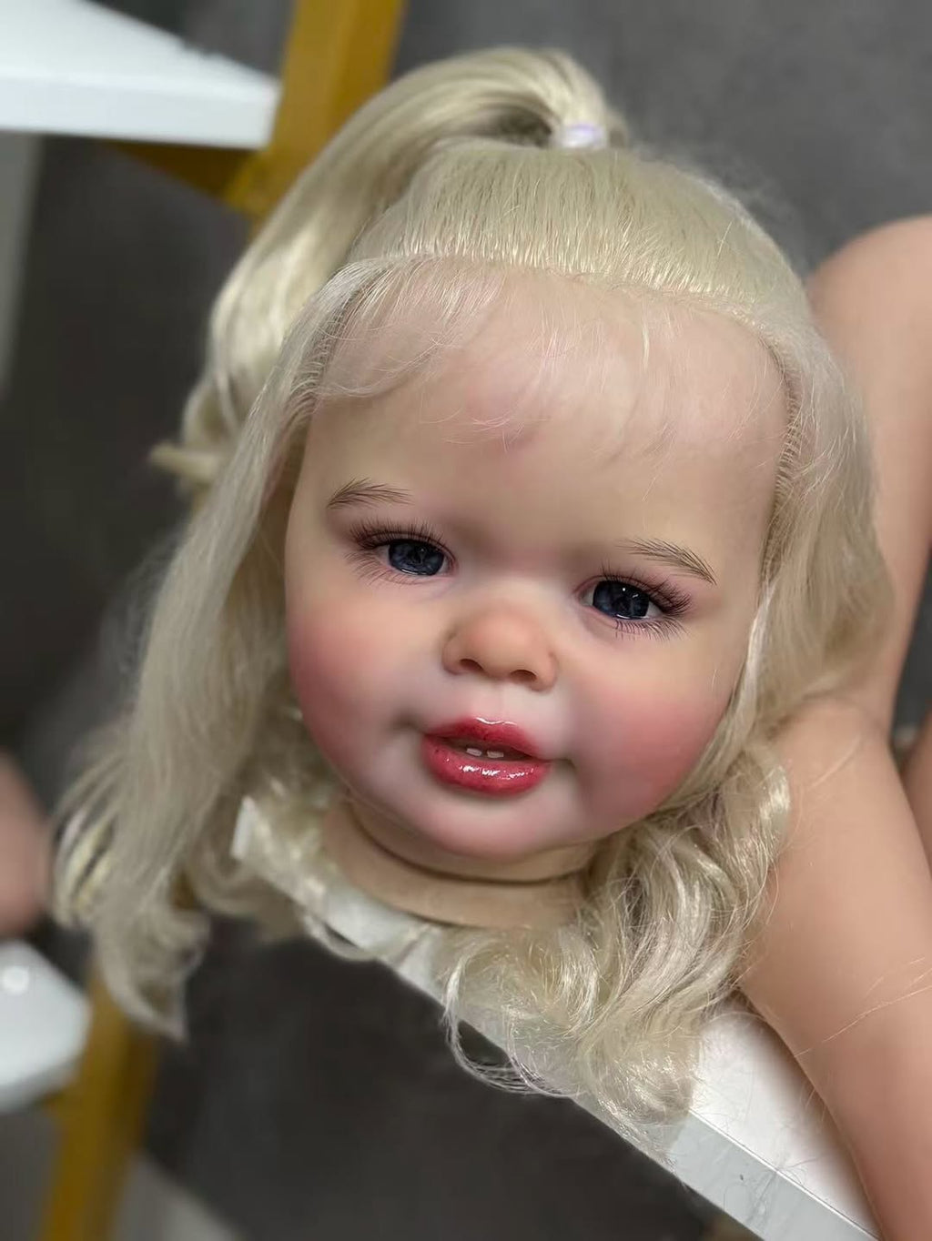 Custom Made Artist painted Kit 28’’ Reborn Katie Marie With Hand-Rooted with cloth body