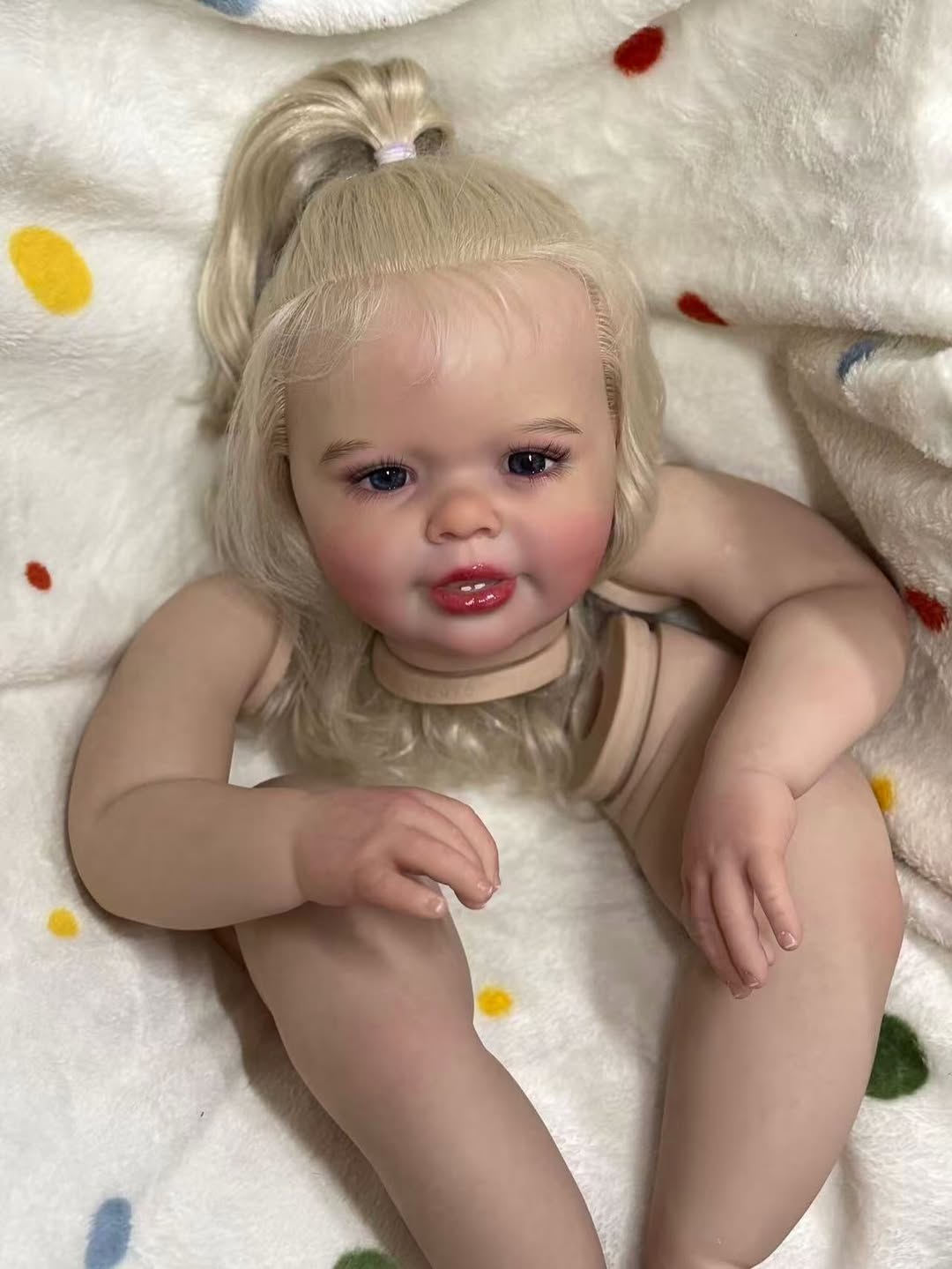 Custom Made Artist painted Kit 28’’ Reborn Katie Marie With Hand-Rooted with cloth body