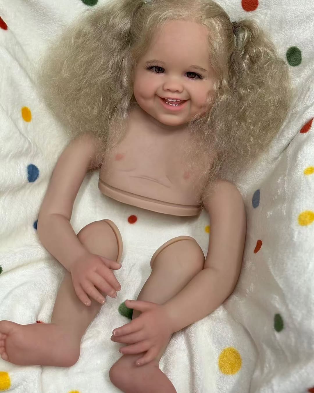 Custom Made 32inch Reborn Baby Dimple 2 Versions Painted Kit with cloth body with Connectors