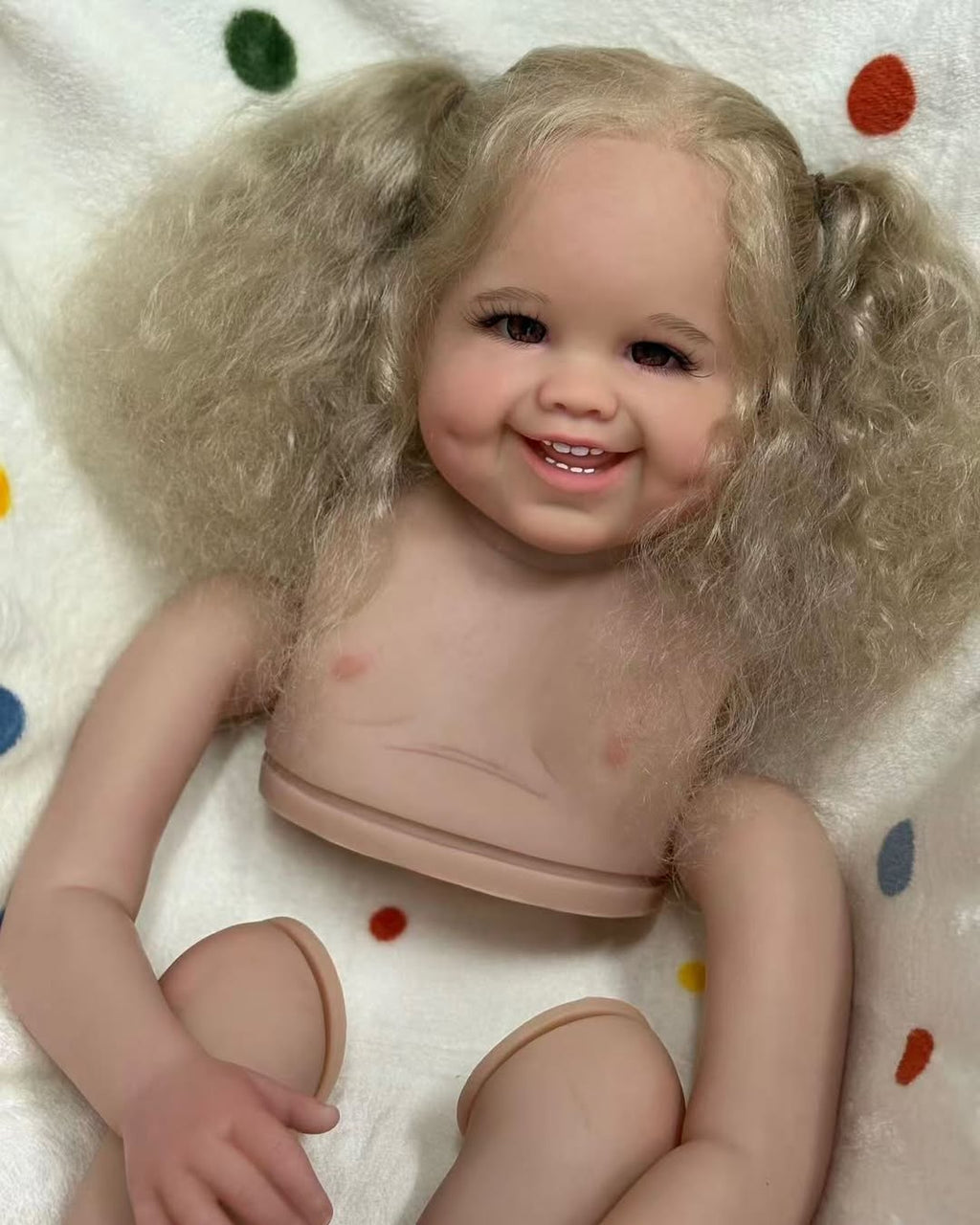 Custom Made 32inch Reborn Baby Dimple 2 Versions Painted Kit with cloth body with Connectors