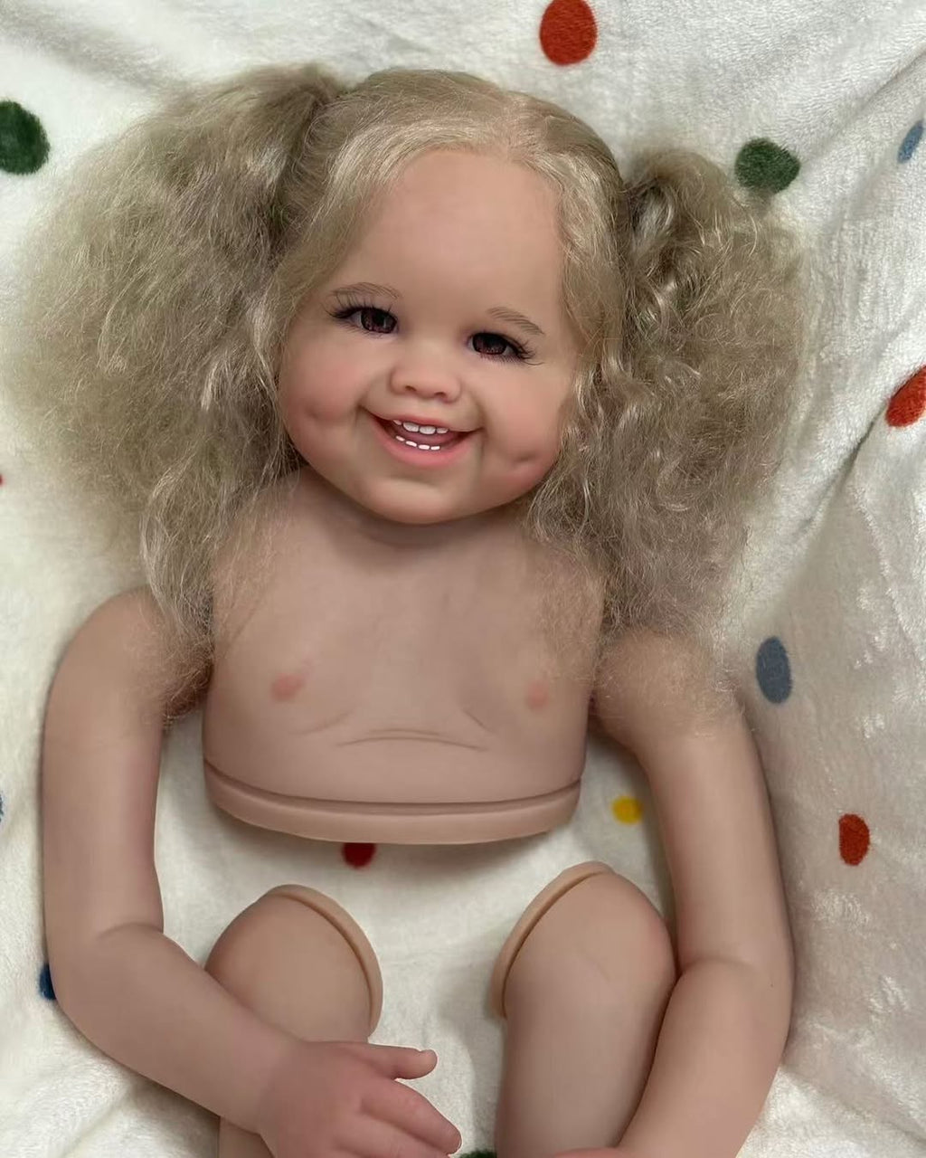 Custom Made 32inch Reborn Baby Dimple 2 Versions Painted Kit with cloth body with Connectors