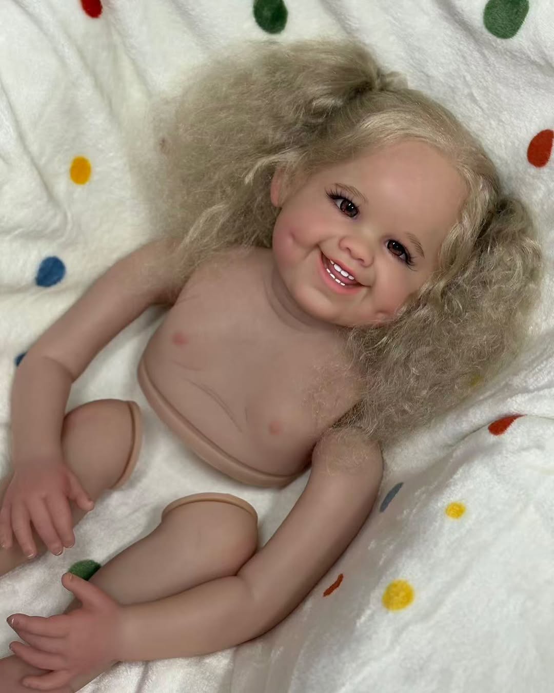 Custom Made 32inch Reborn Baby Dimple 2 Versions Painted Kit with cloth body with Connectors