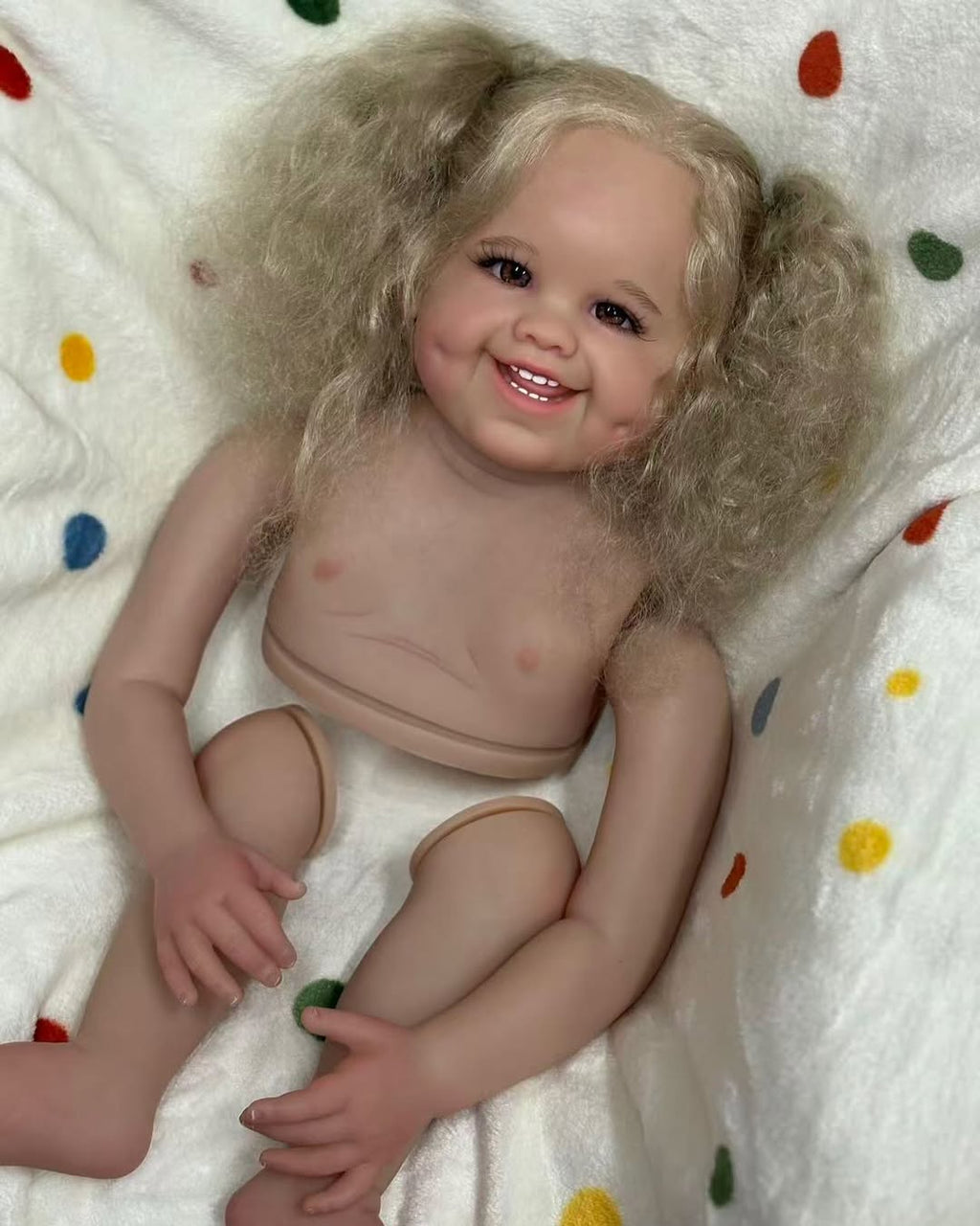 Custom Made 32inch Reborn Baby Dimple 2 Versions Painted Kit with cloth body with Connectors