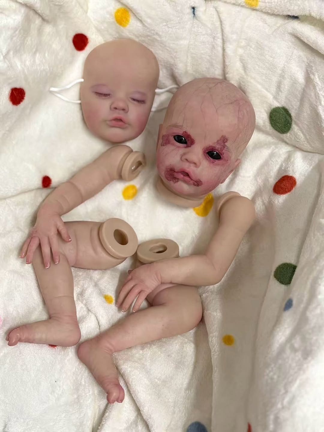 Custom Made Artist Painted 21inch Reborn Baby Primrose with one mask Halloween Gift Painted Kit with cloth body