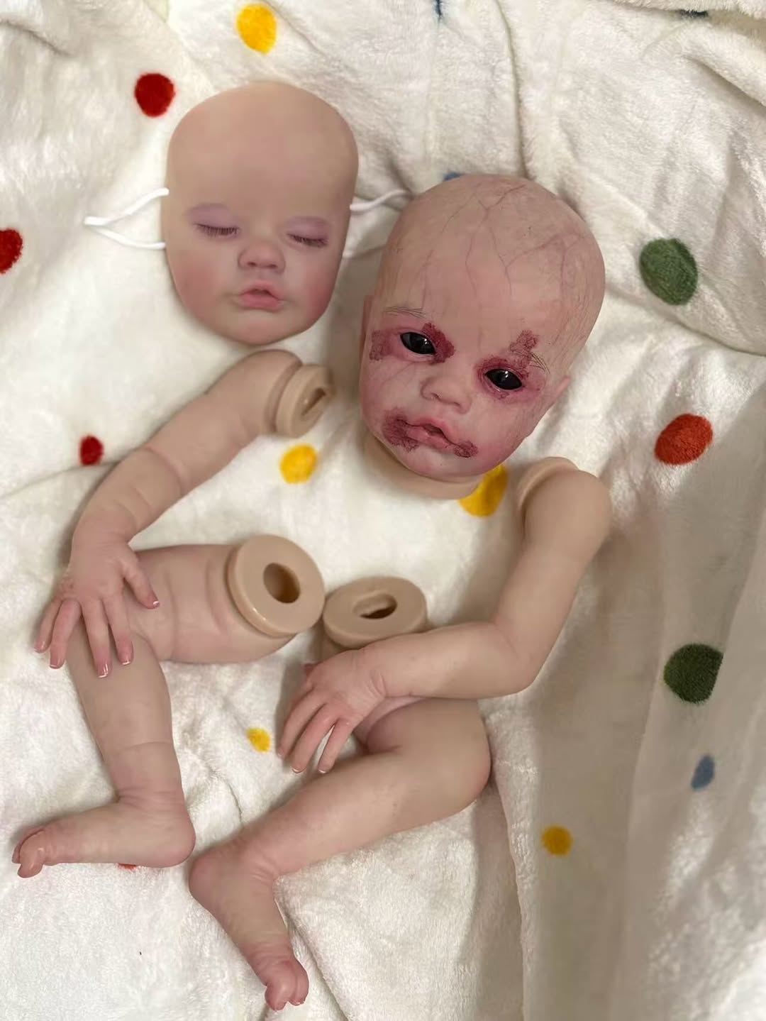 Custom Made Artist Painted 21inch Reborn Baby Primrose with one mask Halloween Gift Painted Kit with cloth body