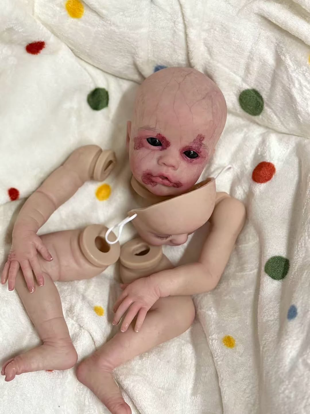 Custom Made Artist Painted 21inch Reborn Baby Primrose with one mask Halloween Gift Painted Kit with cloth body