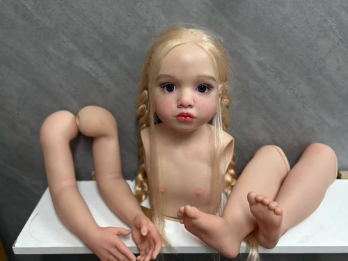 116cm Custom Made Reborn Aloenka With Hand-Rooted Hair Painted Kit with cloth body with connectors