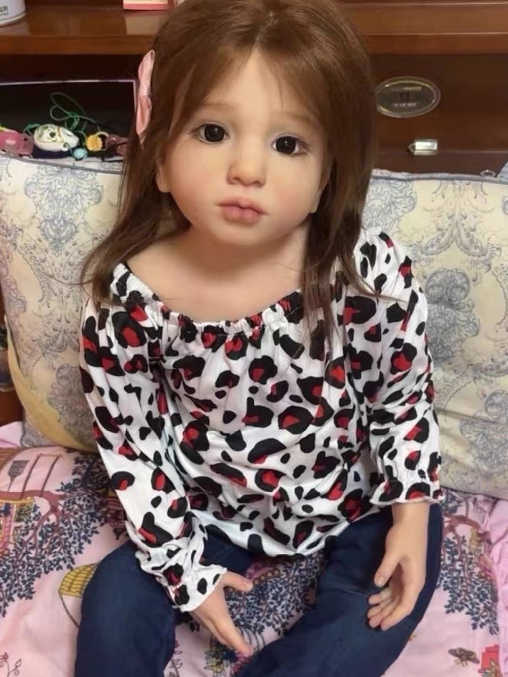 Custom Made 42’’Reborn Baby Aloenka With Hand-Rooted Hair 2 Versions Painted Kit/Finished Doll Artist Genesis Painted