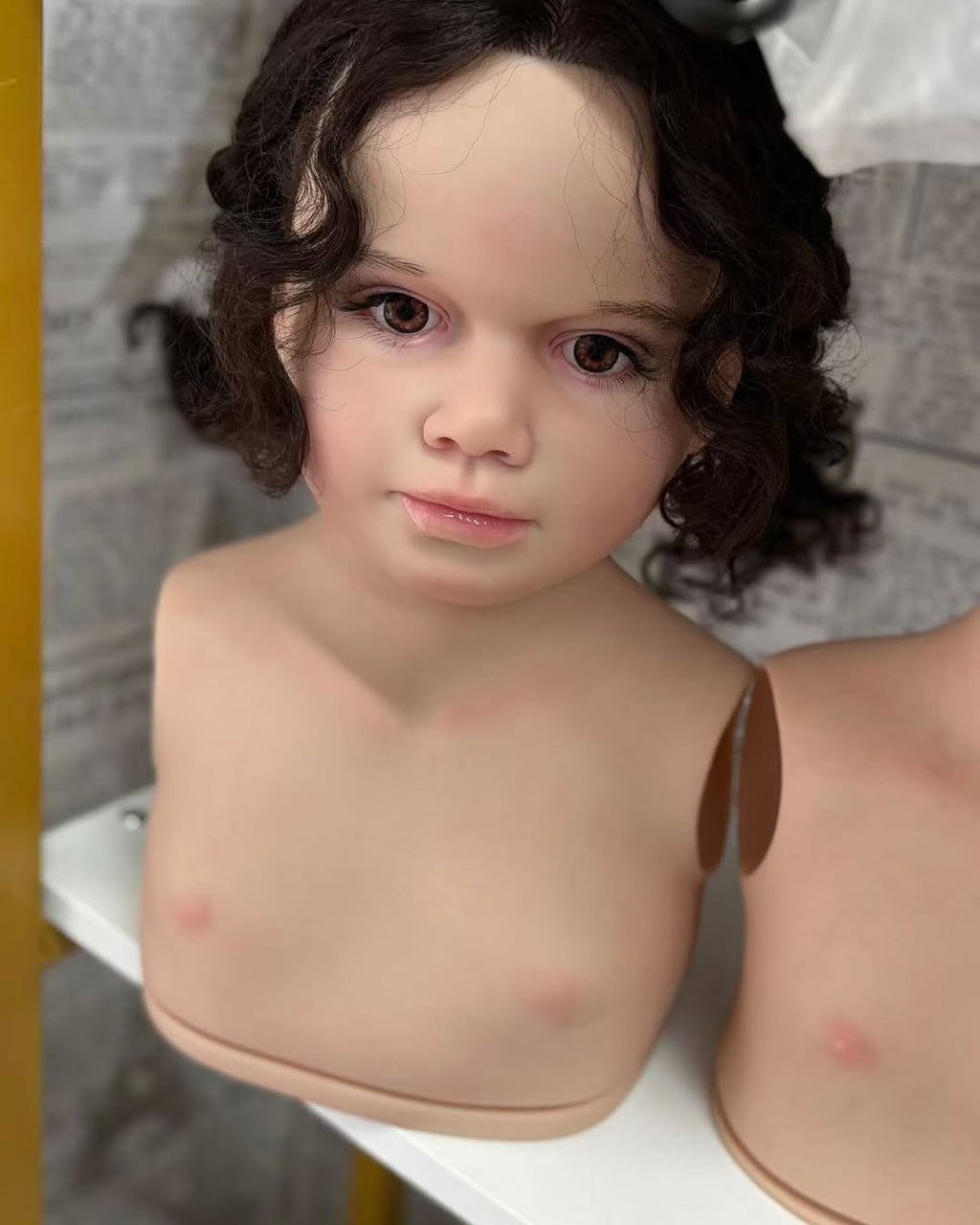 Custom Made Reborn Baby Gabriella With Hand-Rooted Hair Painted Kit With Cloth body /connectors