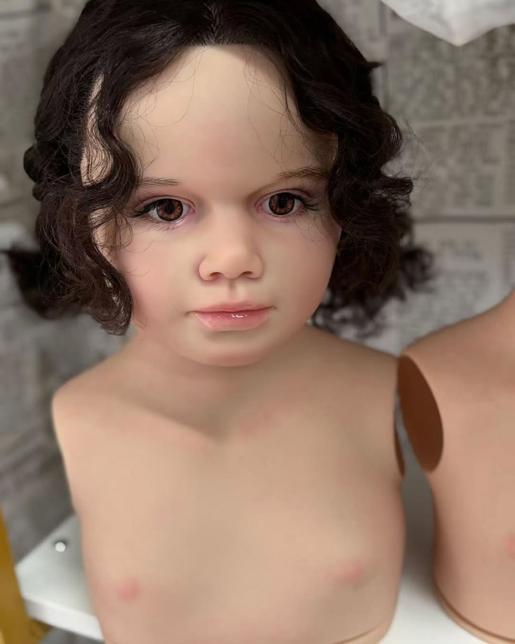 Custom Made Reborn Baby Gabriella With Hand-Rooted Hair Painted Kit With Cloth body /connectors