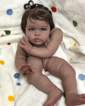 Custom Made 24inch Reborn Baby Ellie WithHand-Rooted Hair DIY Part With Cloth Body African Skin Girl Version