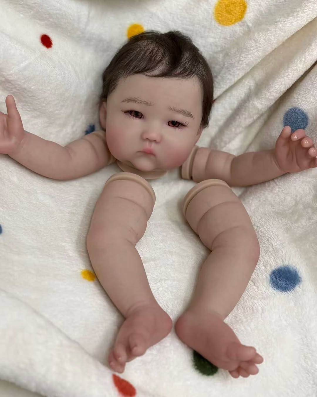 18 inch Reborn Baby Anming Custom Made Artist Painted Kit With Hand-Rooted Hair DIY Part With Cloth Body