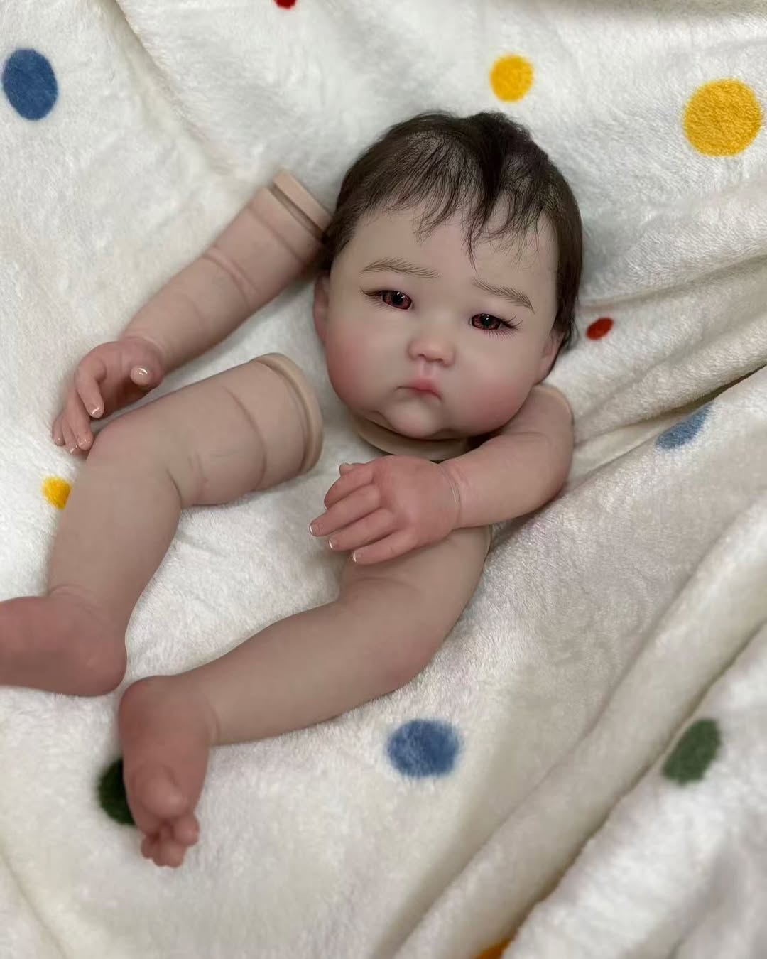 18 inch Reborn Baby Anming Custom Made Artist Painted Kit With Hand-Rooted Hair DIY Part With Cloth Body