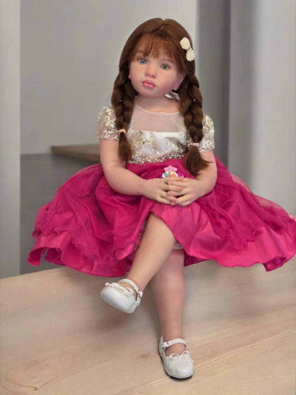 42inch Custom Made Reborn Baby Reborn Baby Aloenka with hand-rooted hair 2 Versions Artist Genesis Painted