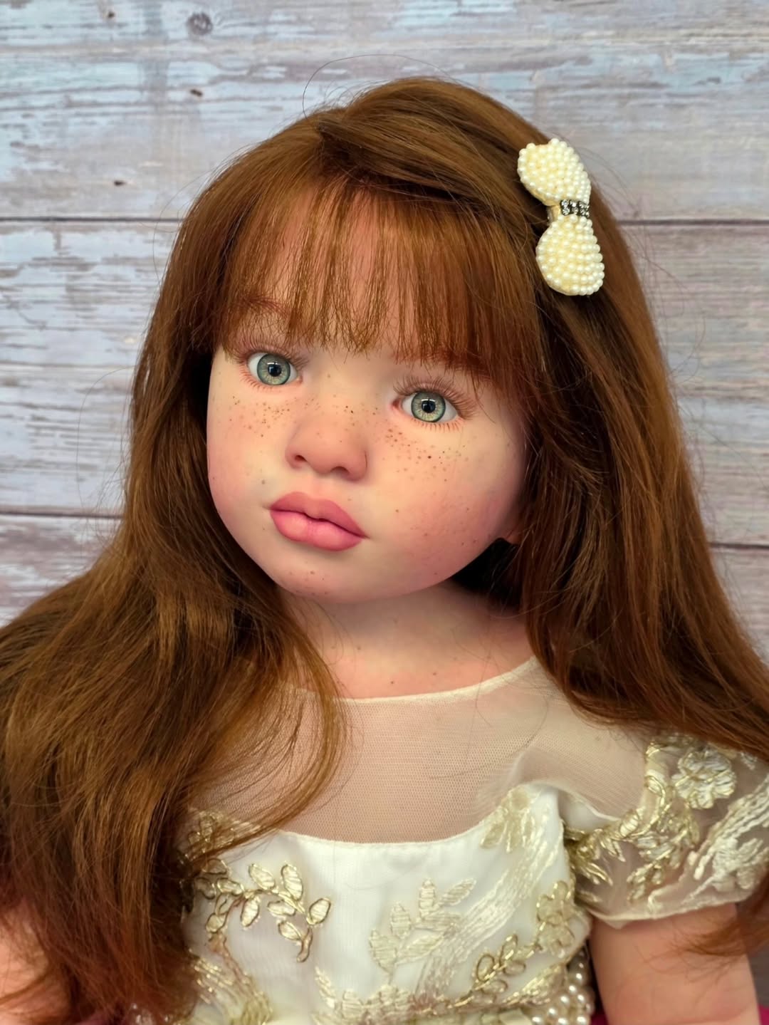 42inch Custom Made Reborn Baby Reborn Baby Aloenka with hand-rooted hair 2 Versions Artist Genesis Painted