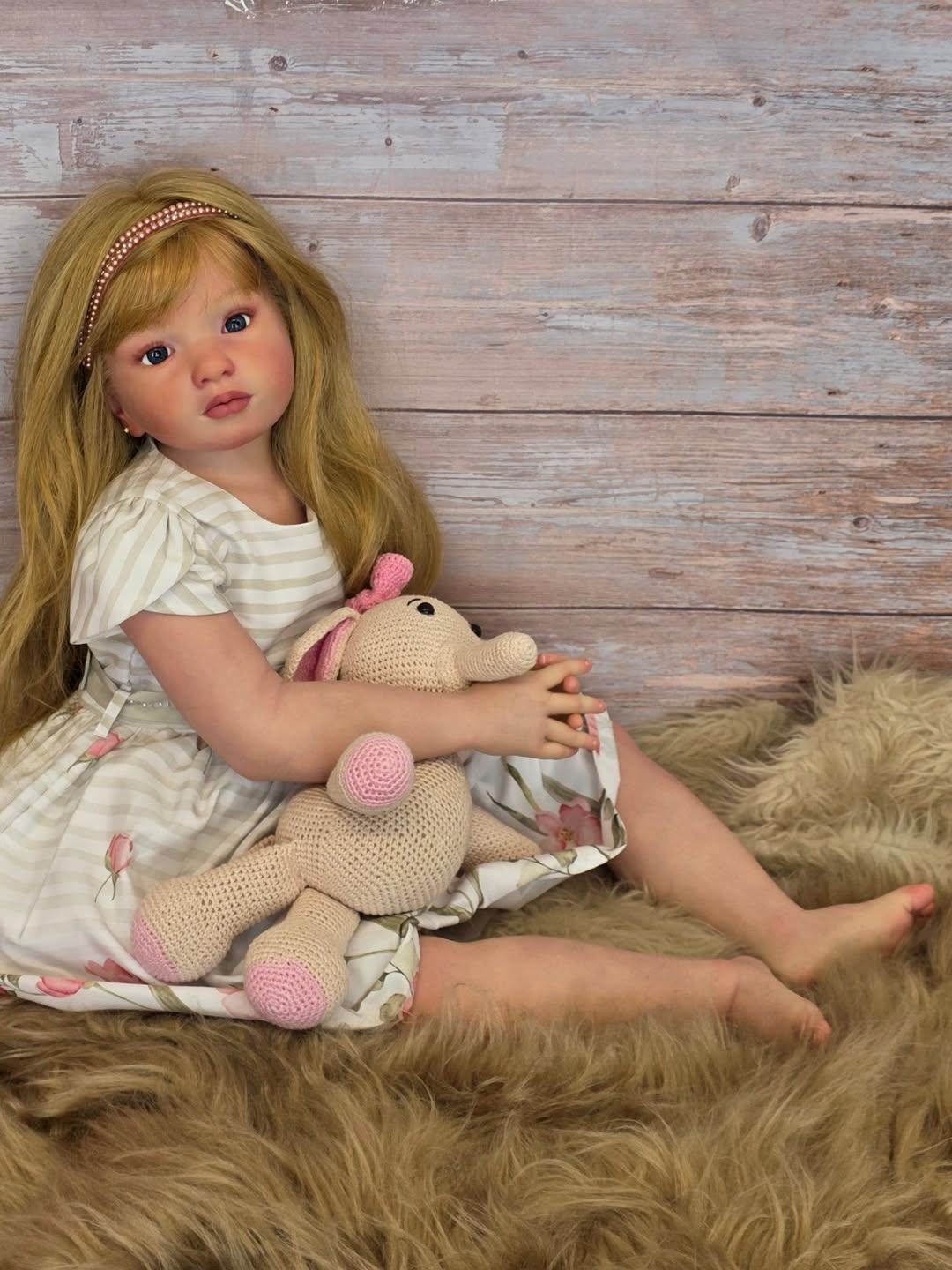 42inch Custom Made Reborn Baby Reborn Baby Aloenka with hand-rooted hair 2 Versions Artist Genesis Painted