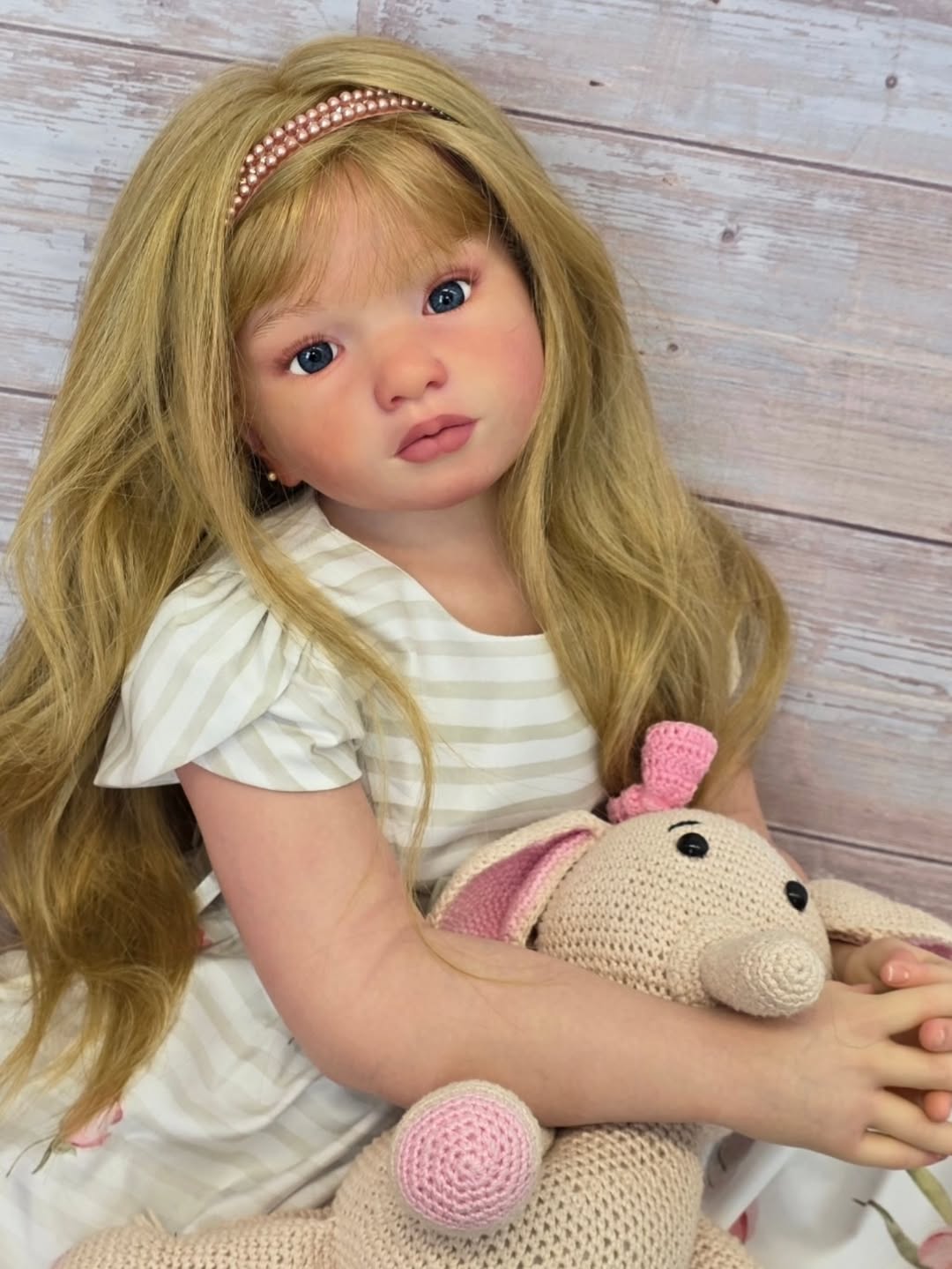 42inch Custom Made Reborn Baby Reborn Baby Aloenka with hand-rooted hair 2 Versions Artist Genesis Painted