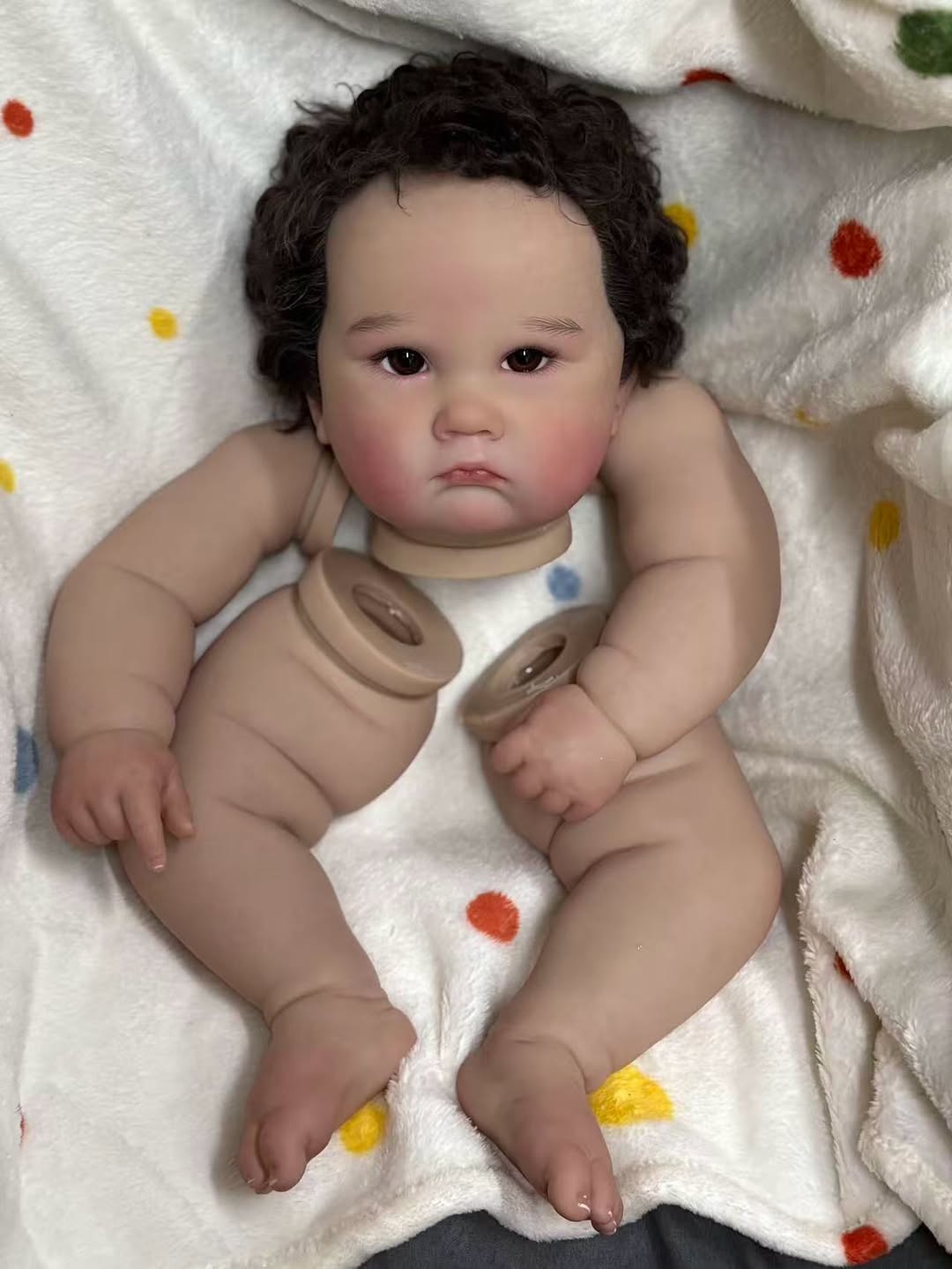 Artist Custom Made 25inch Reborn Baby Charlotte With Hand-Rooted Hair Painted Kit With Cloth Body