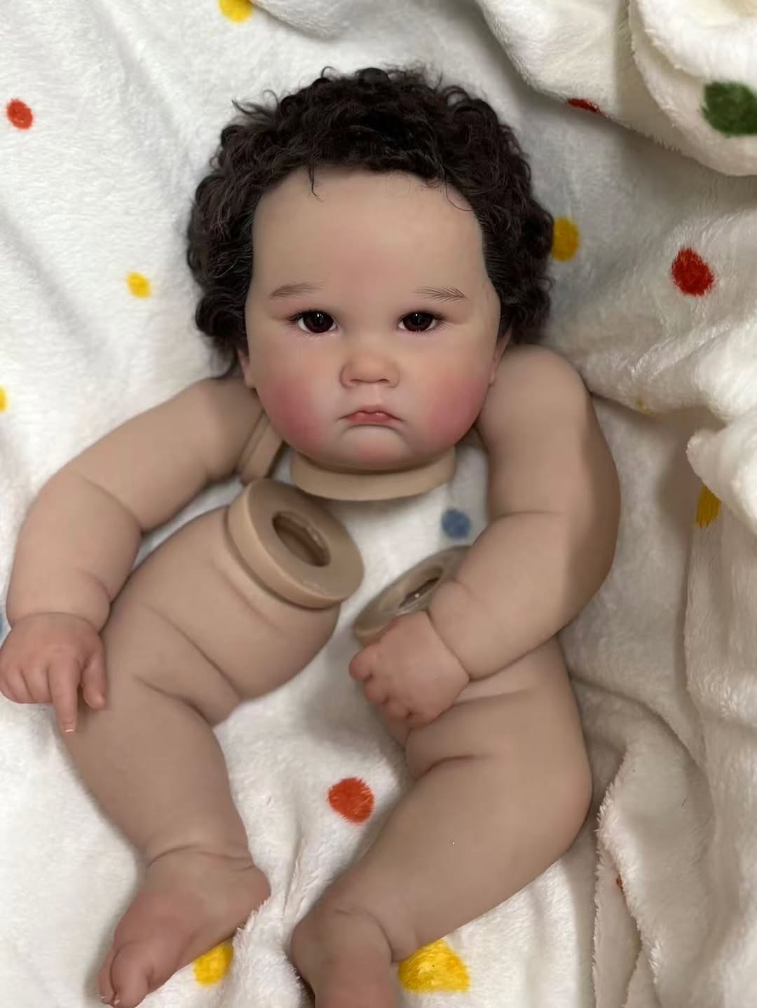 Artist Custom Made 25inch Reborn Baby Charlotte With Hand-Rooted Hair Painted Kit With Cloth Body