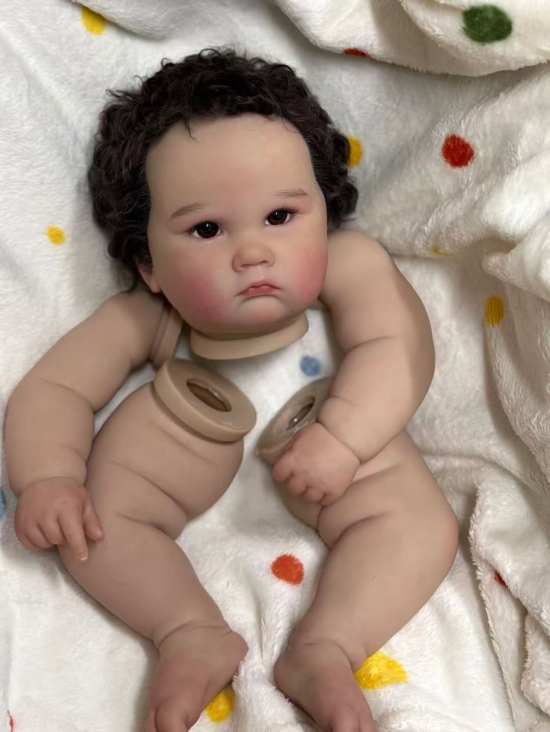 Artist Custom Made 25inch Reborn Baby Charlotte With Hand-Rooted Hair Painted Kit With Cloth Body