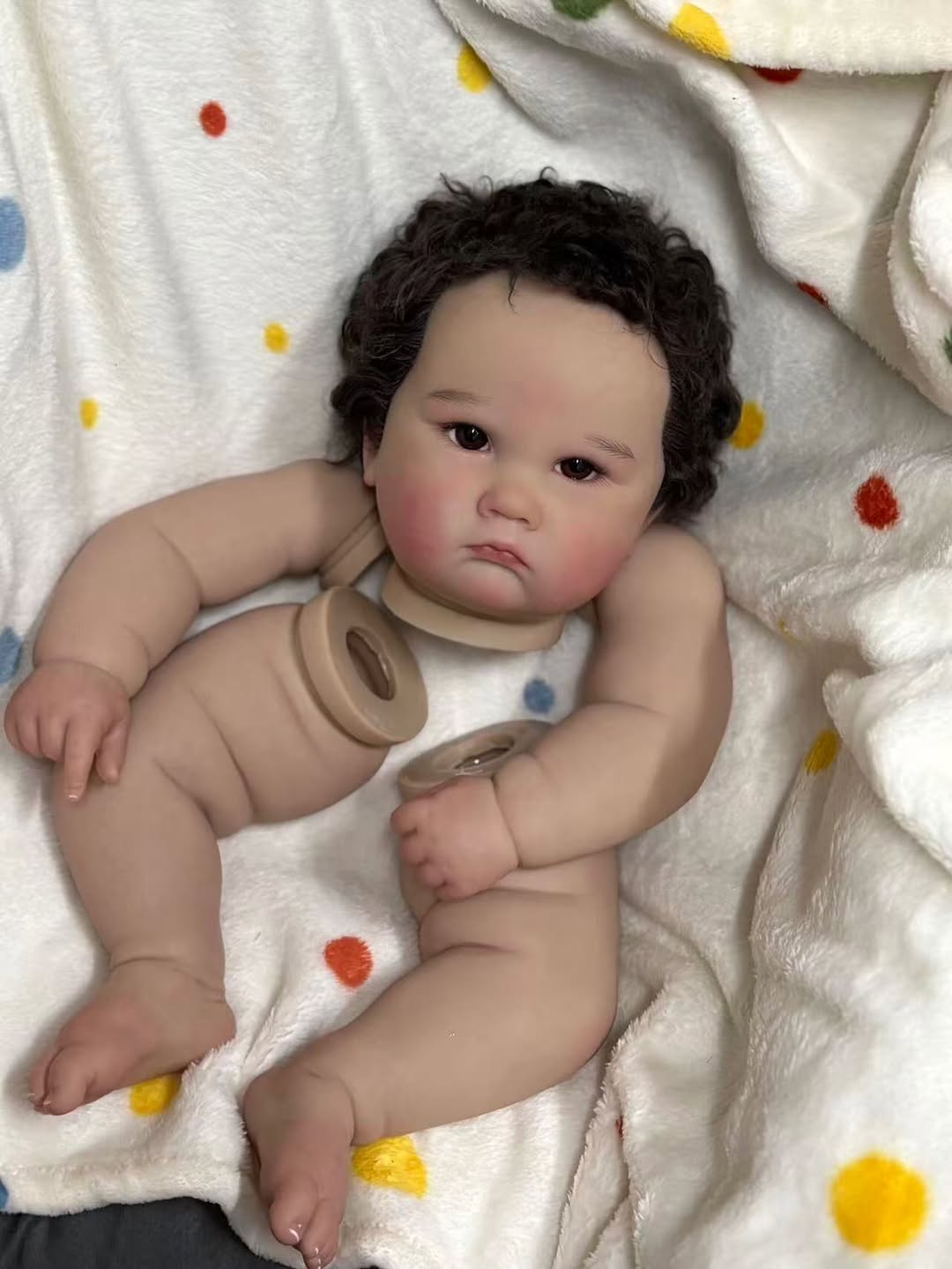 Artist Custom Made 25inch Reborn Baby Charlotte With Hand-Rooted Hair Painted Kit With Cloth Body