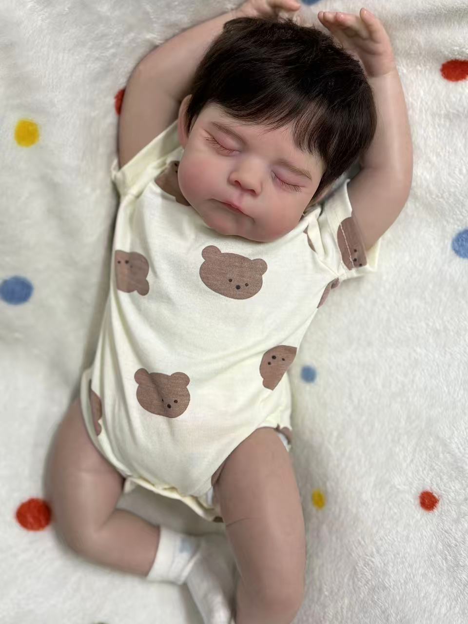 Custom Made Artist Painted 21inch Reborn Baby Erica With Hand-Rooted Hair Already Finished Doll With Cute Dress