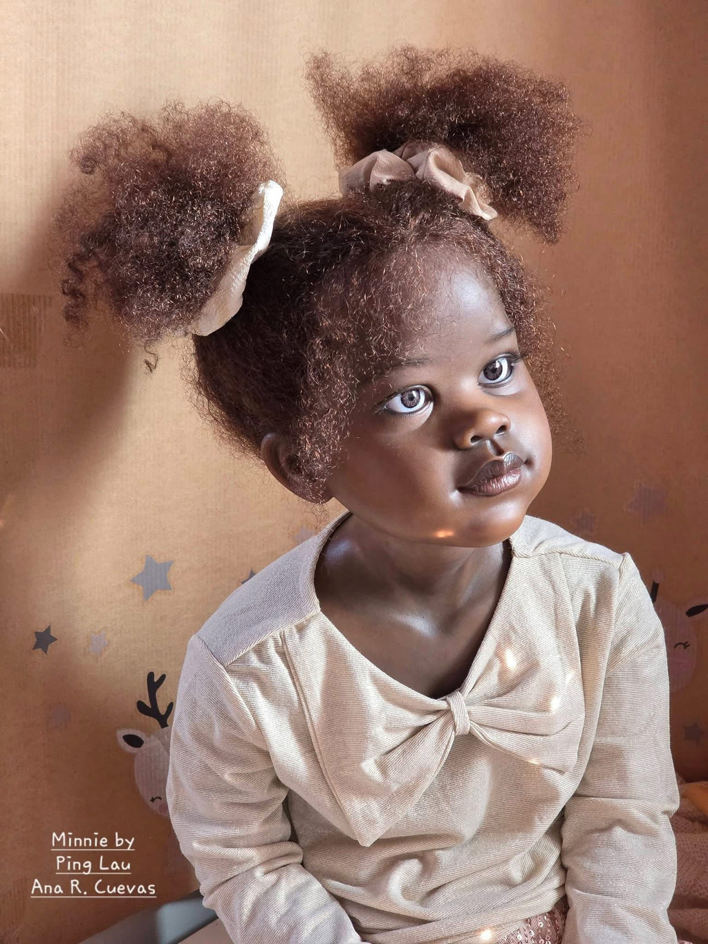 46inch Custom made Artist painted Reborn Baby Minnie With hand-rooted hair 2Versions