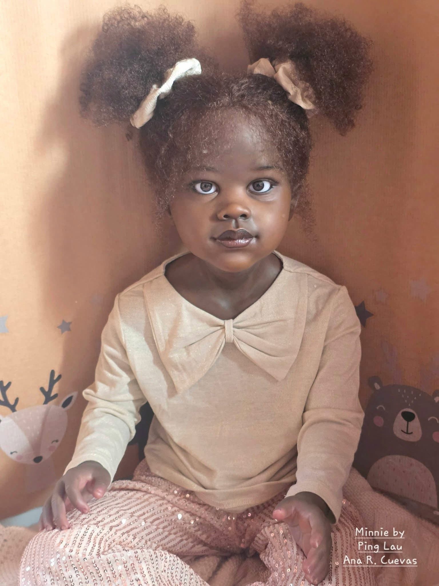 46inch Custom made Artist painted Reborn Baby Minnie With hand-rooted hair 2Versions