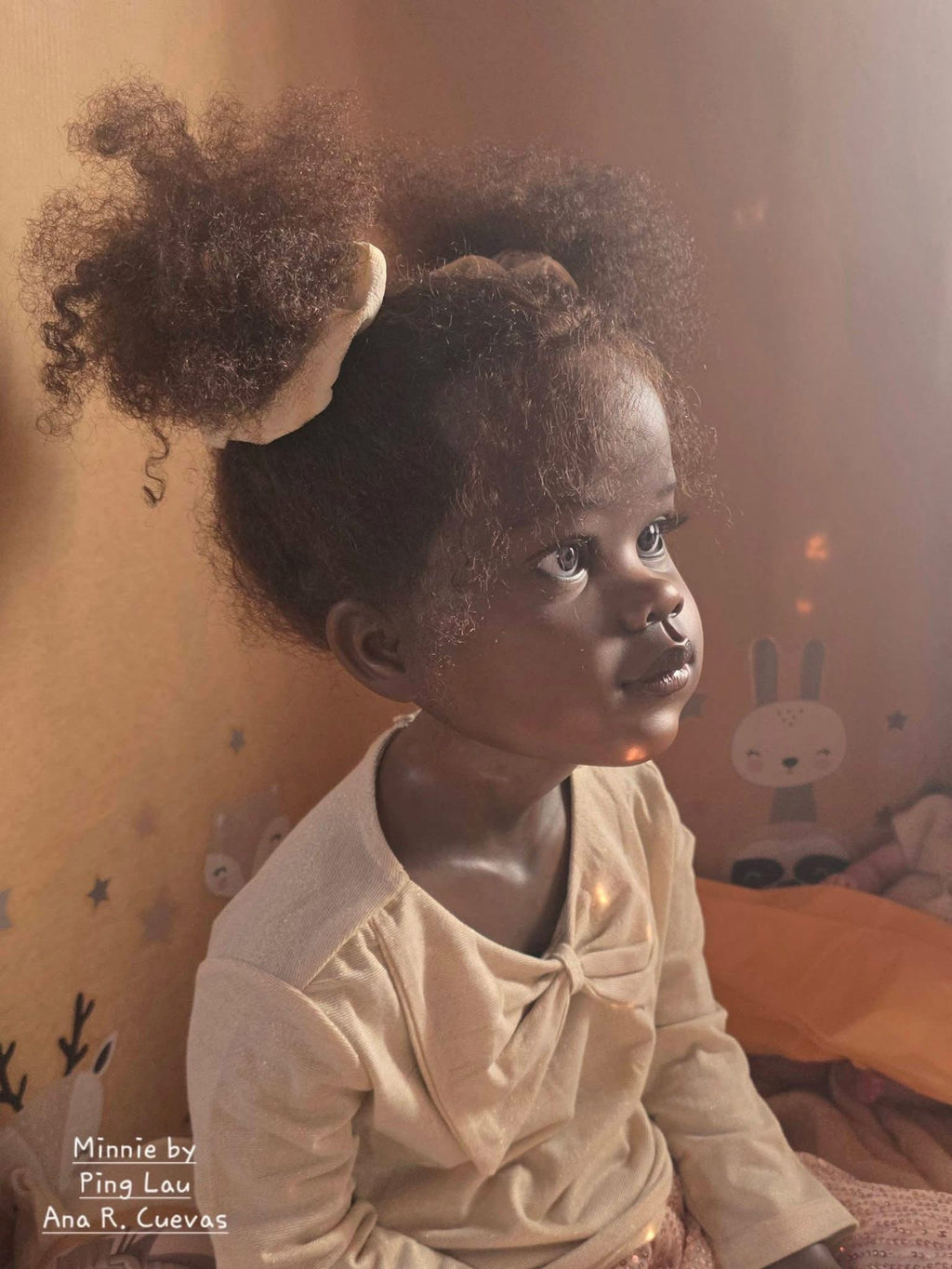 46inch Custom made Artist painted Reborn Baby Minnie With hand-rooted hair 2Versions