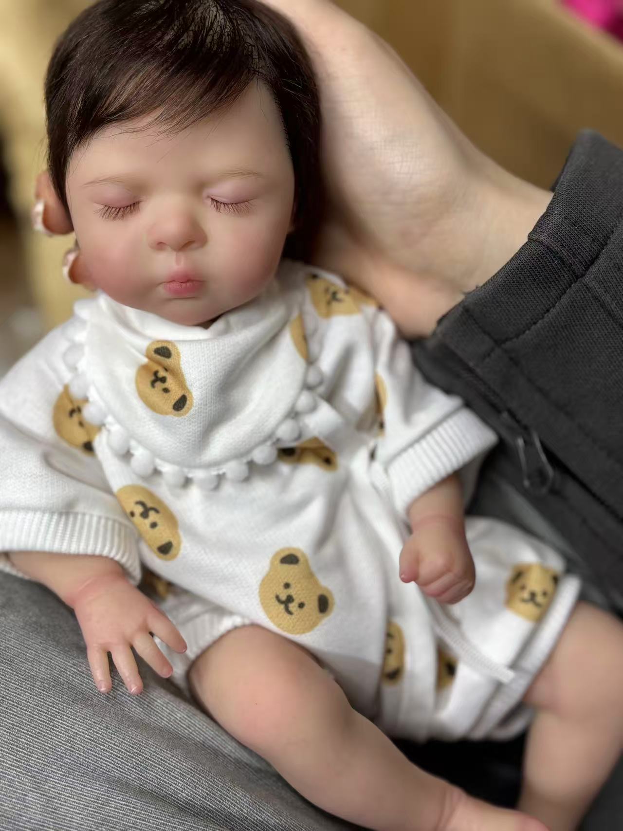 Custom Made 12 inch Reborn Baby Luna With Hand-rooted Hair Artist Genesis Painted Finished Doll With Cute Dress