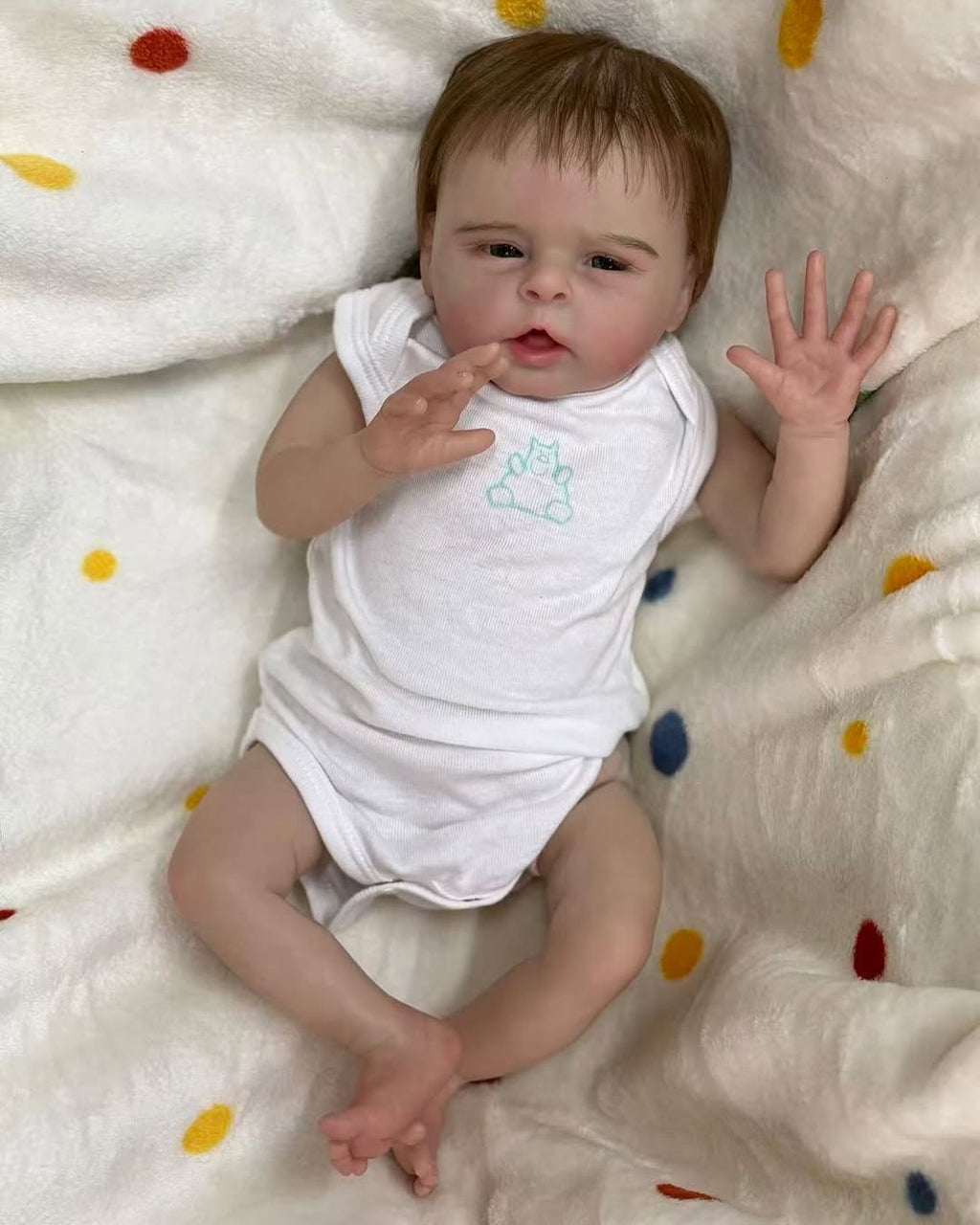 Custom Made 18inch Reborn Baby Levi Awake cute newborn Already Finished Doll With hand-rooted hair