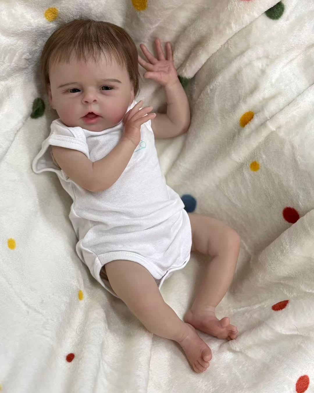 Custom Made 18inch Reborn Baby Levi Awake cute newborn Already Finished Doll With hand-rooted hair