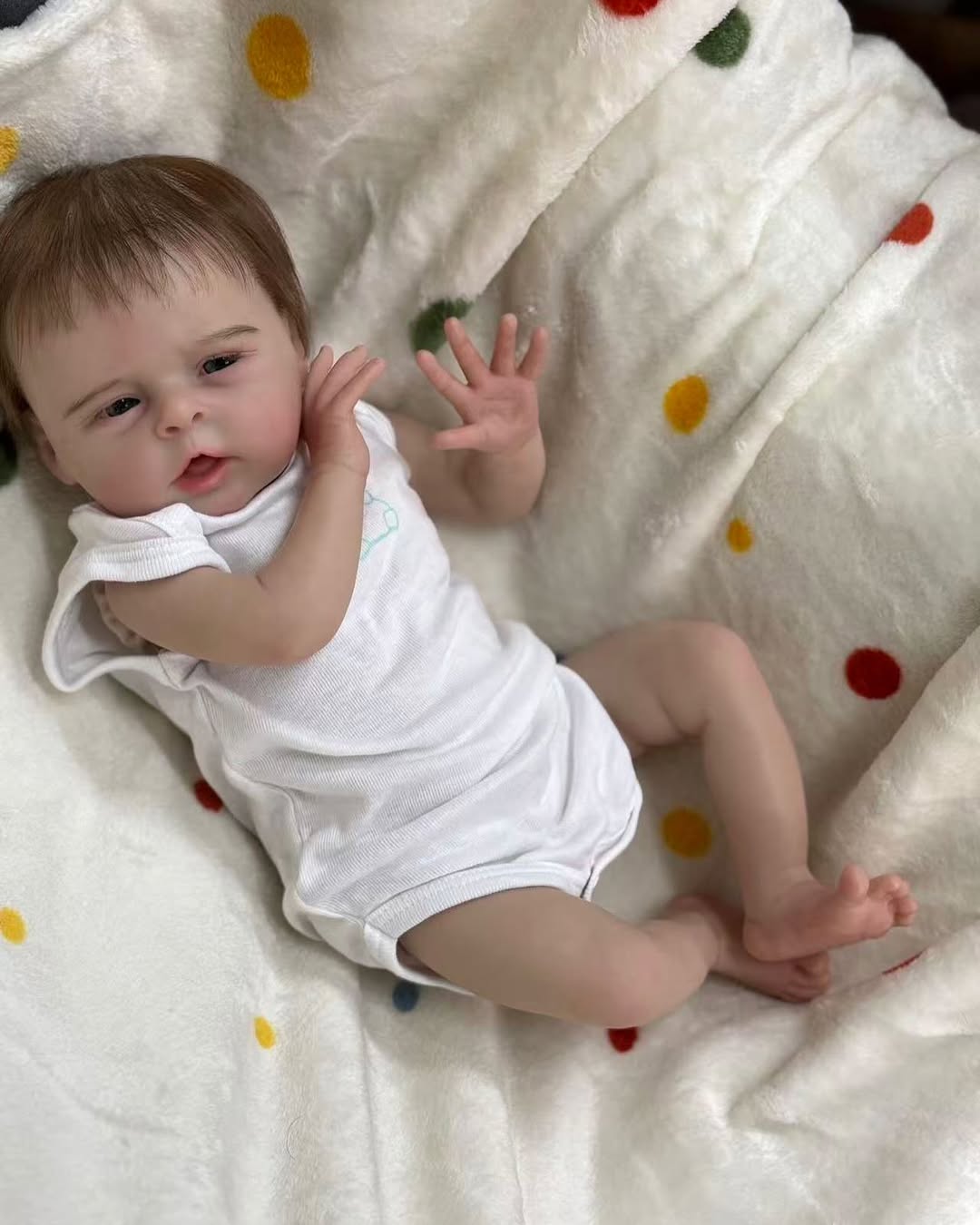 Custom Made 18inch Reborn Baby Levi Awake cute newborn Already Finished Doll With hand-rooted hair