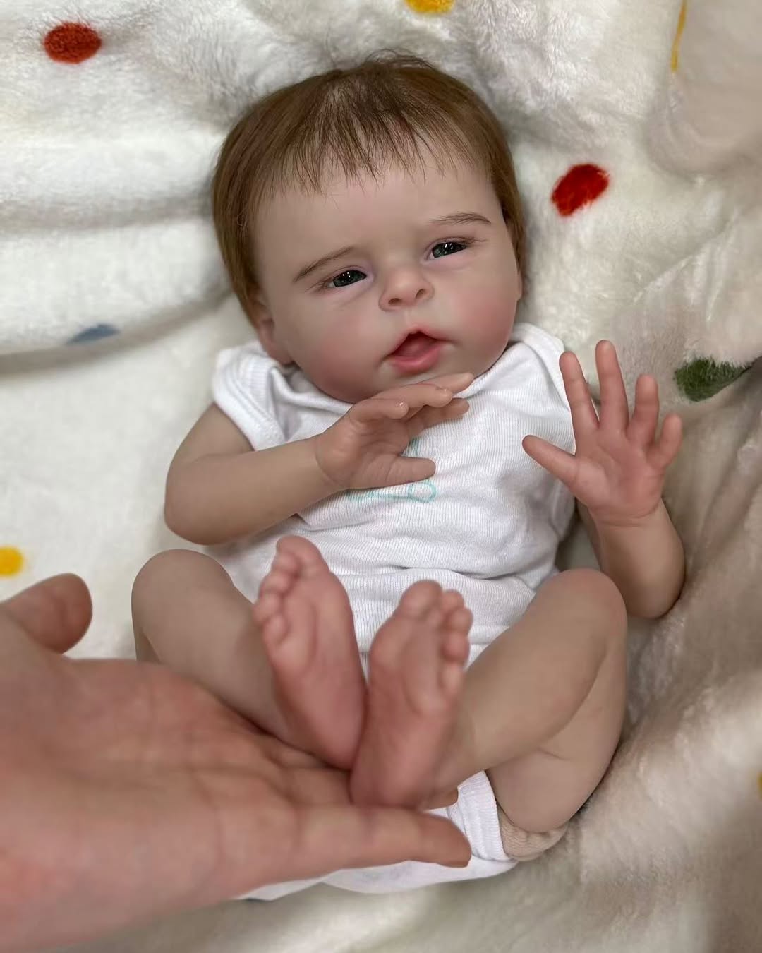 Custom Made 18inch Reborn Baby Levi Awake cute newborn Already Finished Doll With hand-rooted hair