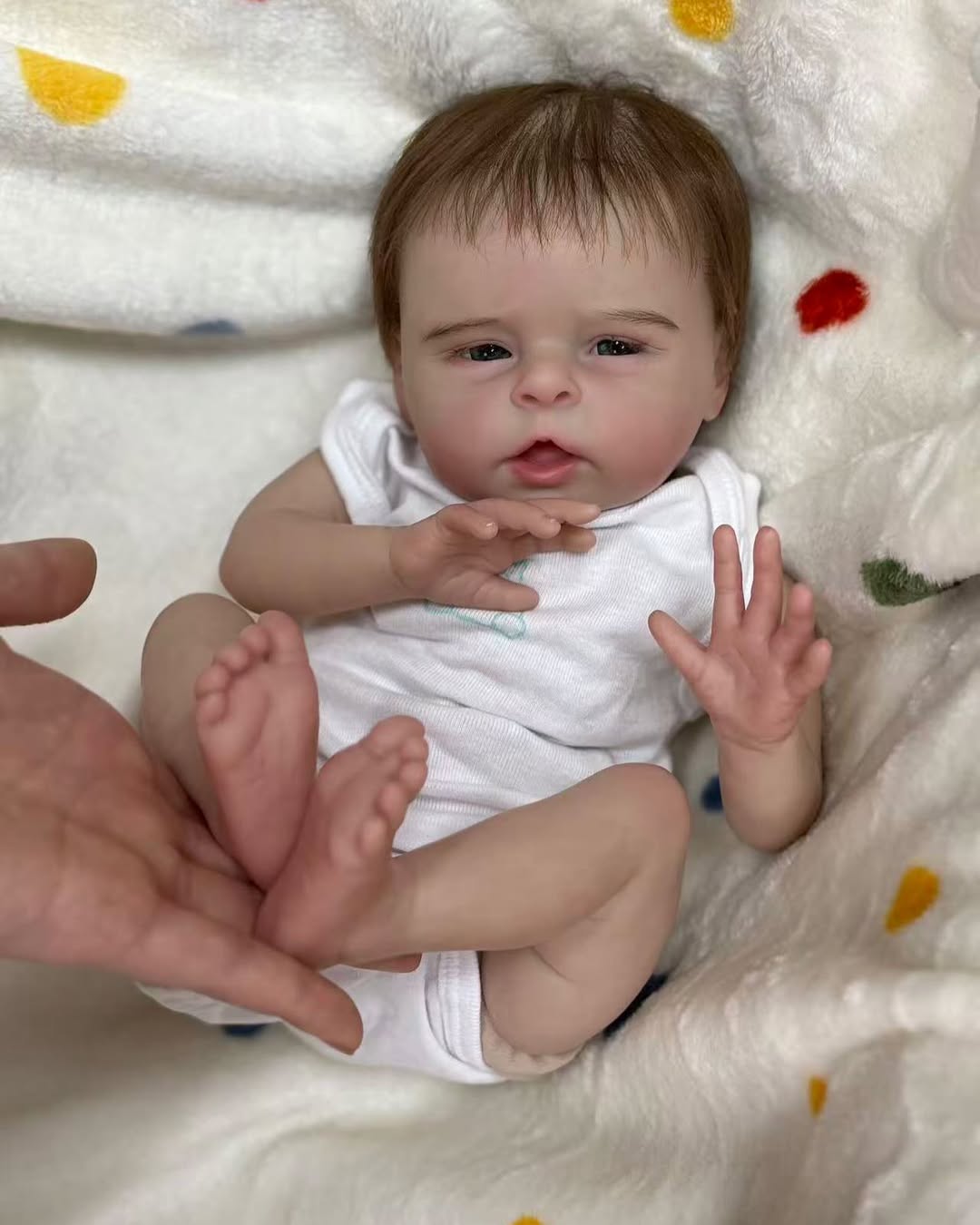 Custom Made 18inch Reborn Baby Levi Awake cute newborn Already Finished Doll With hand-rooted hair