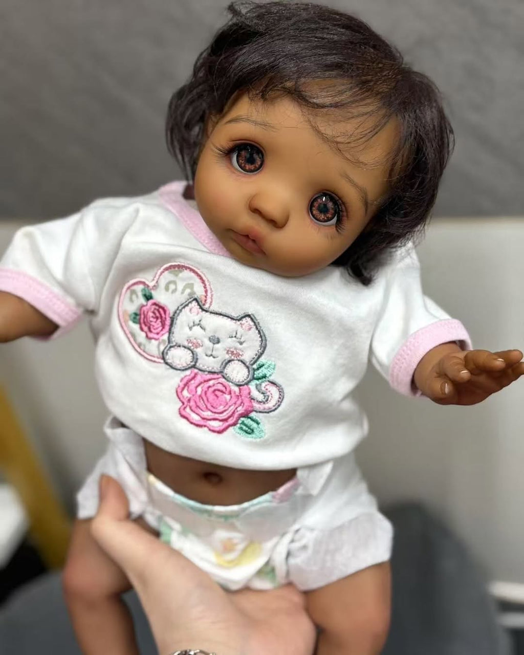 Artist Genesis Painted Custom Made Reborn baby Peeka 16 inch Newborn already finished doll with one belly plate