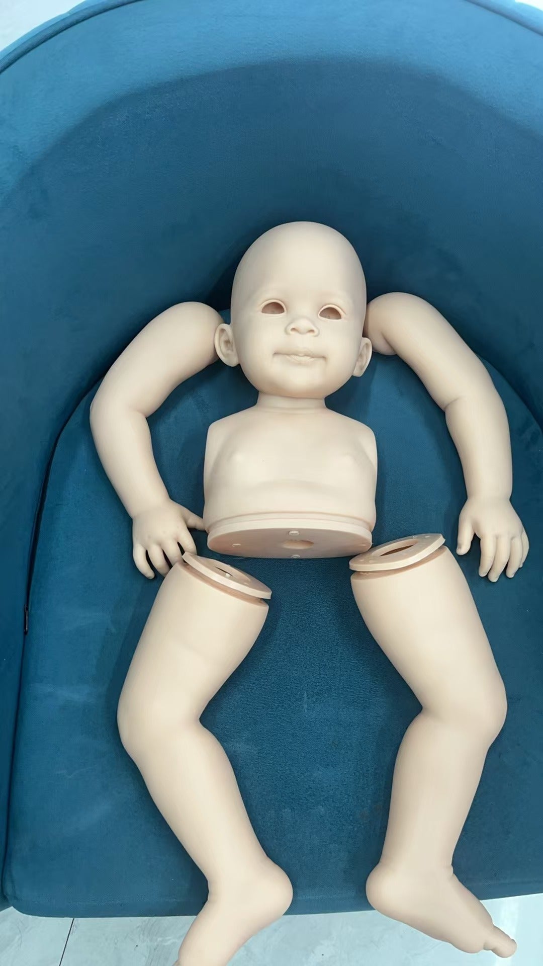 Unpainted Kit Ziva Reborn Baby Doll With Cloth Body with connectors 28 inch