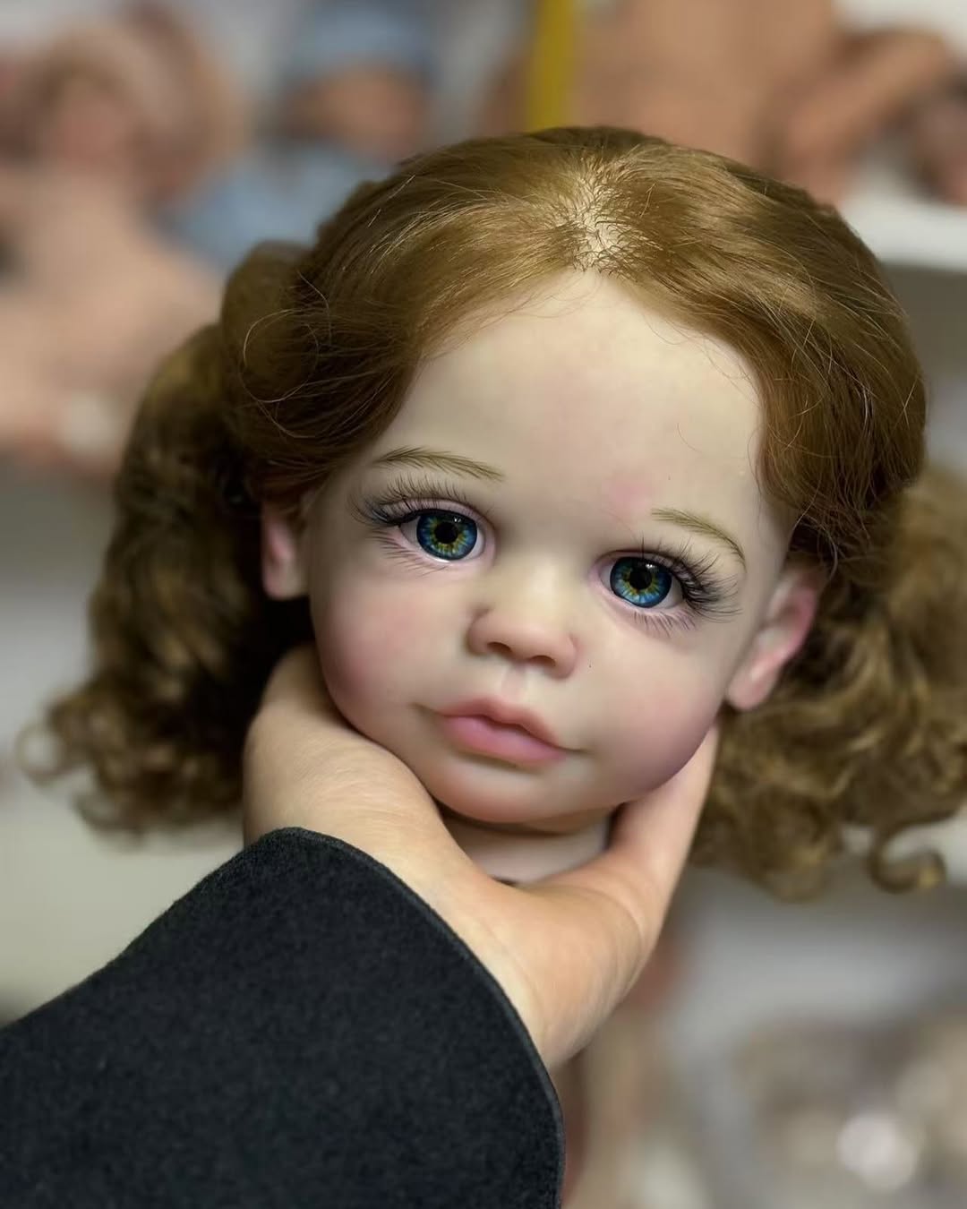 Custom Made Reborn Baby Maxi With Hand-Rooted Hair Painted Kit With Cloth Body Artist Genesis Painted