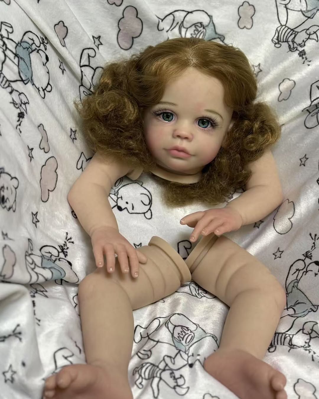 Custom Made Reborn Baby Maxi With Hand-Rooted Hair Painted Kit With Cloth Body Artist Genesis Painted